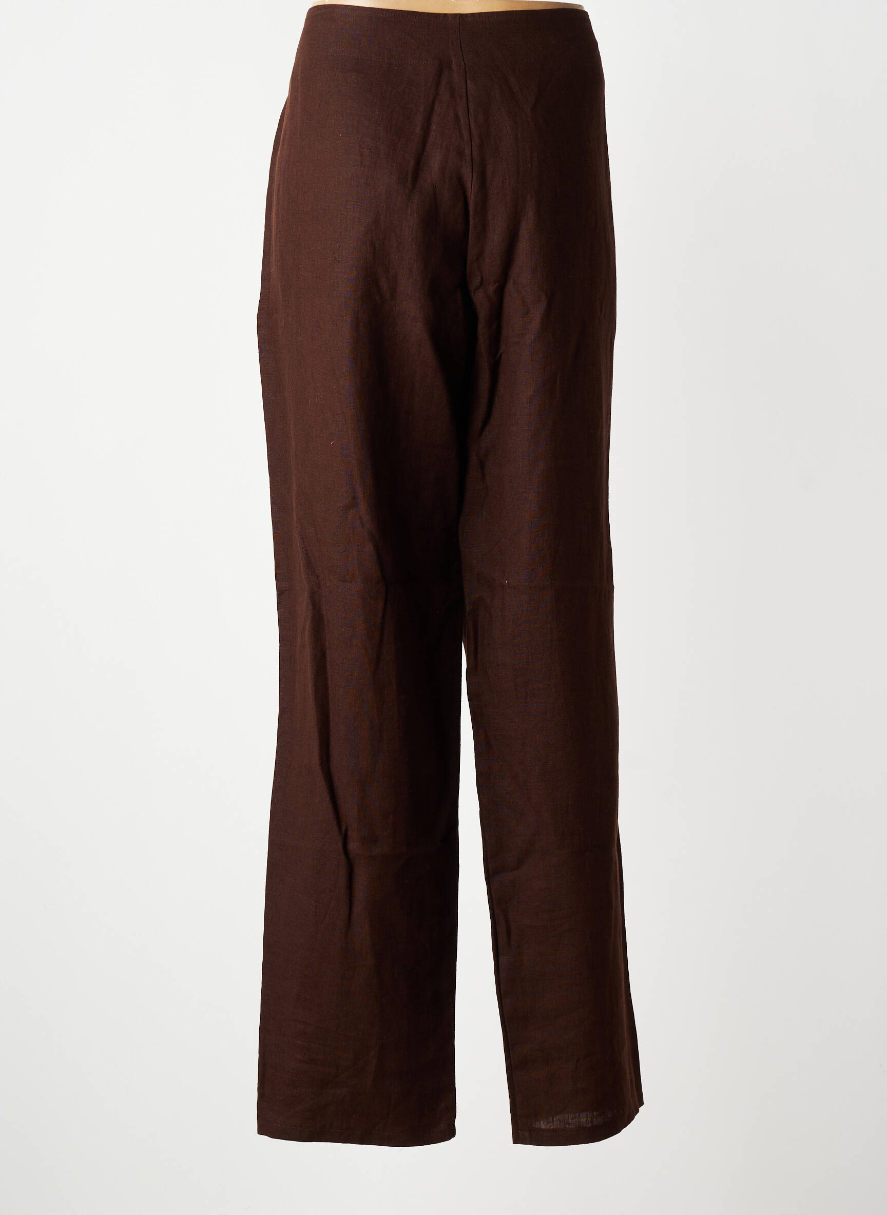 Pantalon drept țesătură crep mărime normală maro QUATTRO femeie