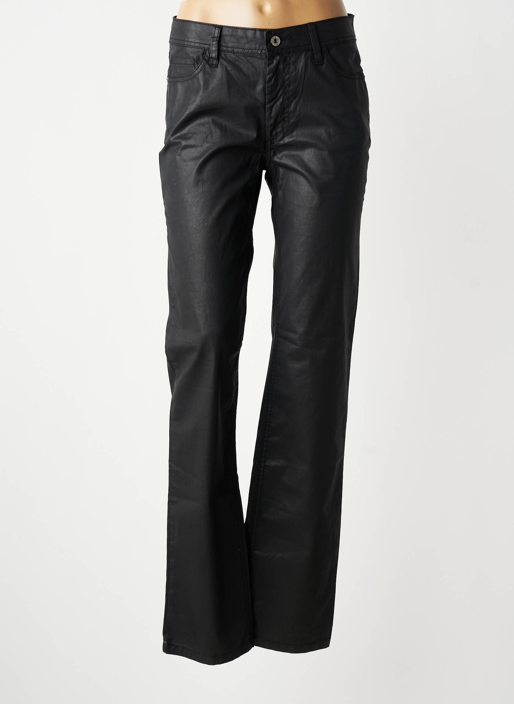 Pantalon drept elasticitate mărime normală negru LAUREN VIDAL femeie