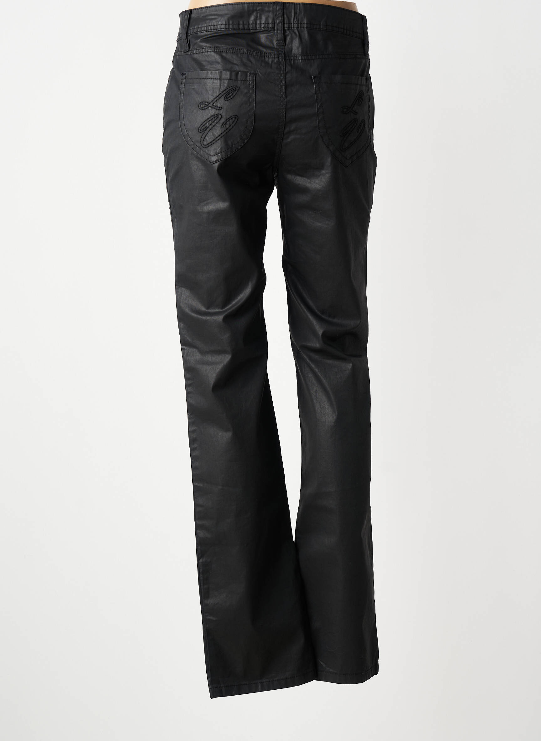 Pantalon drept elasticitate mărime normală negru LAUREN VIDAL femeie