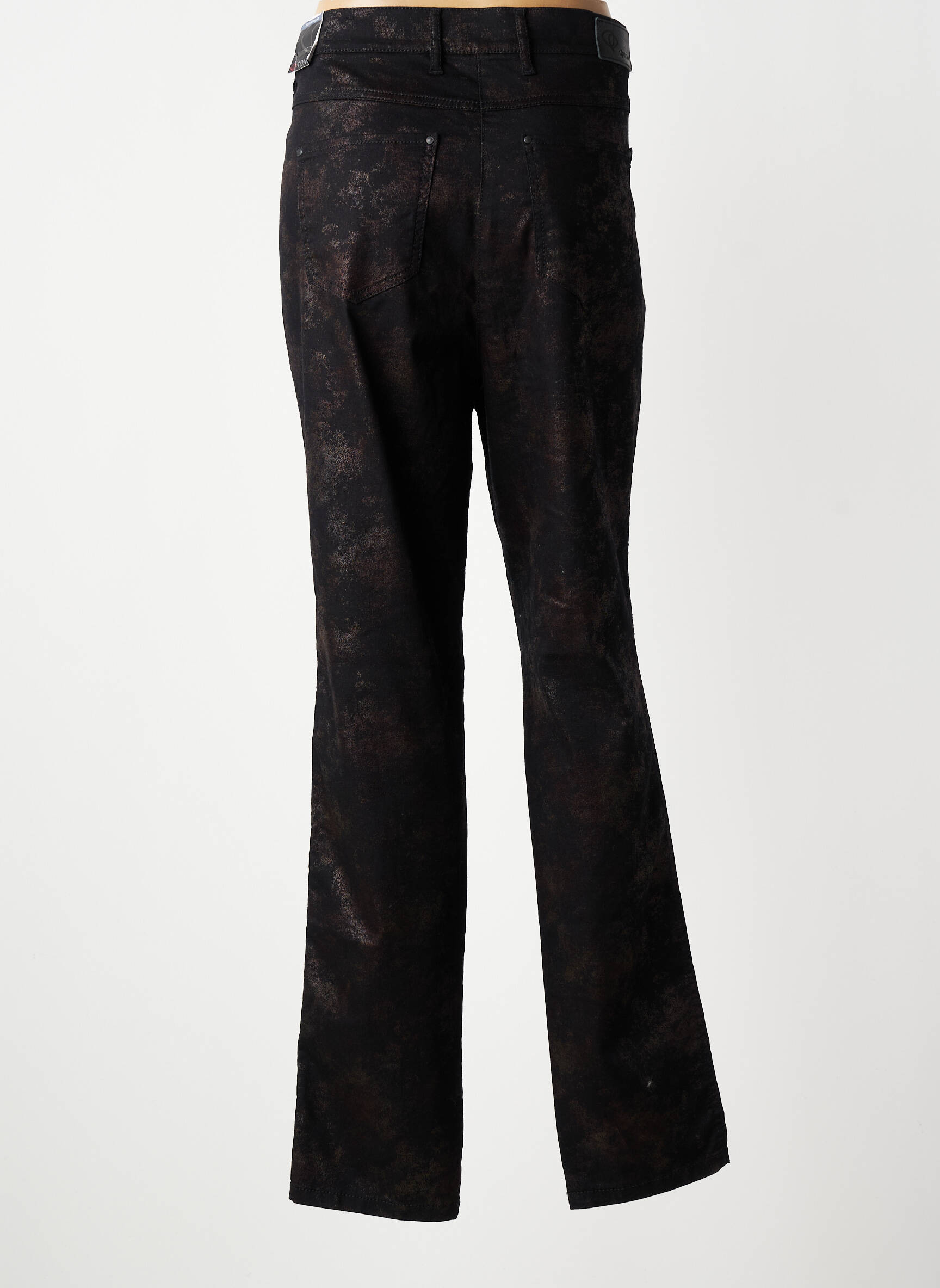Pantalon slim țesătură poplin mărime normală negru TONI femeie
