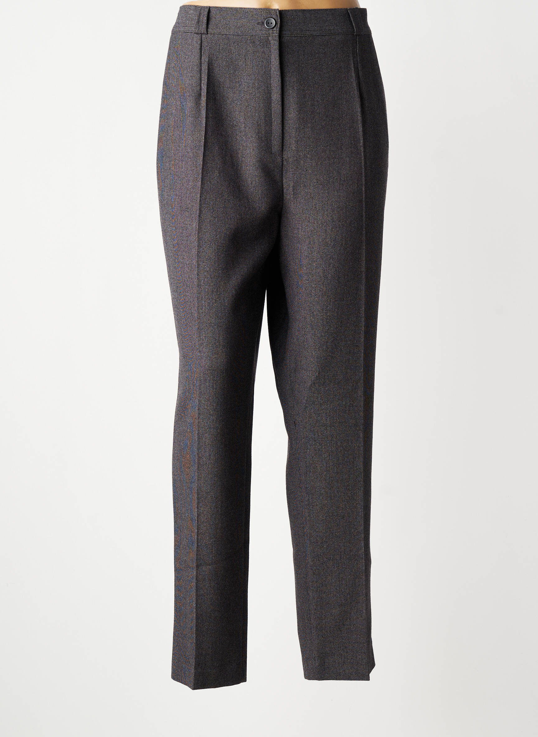 Pantalon drept talie cu cleme talie înaltă gri ELSSA femeie