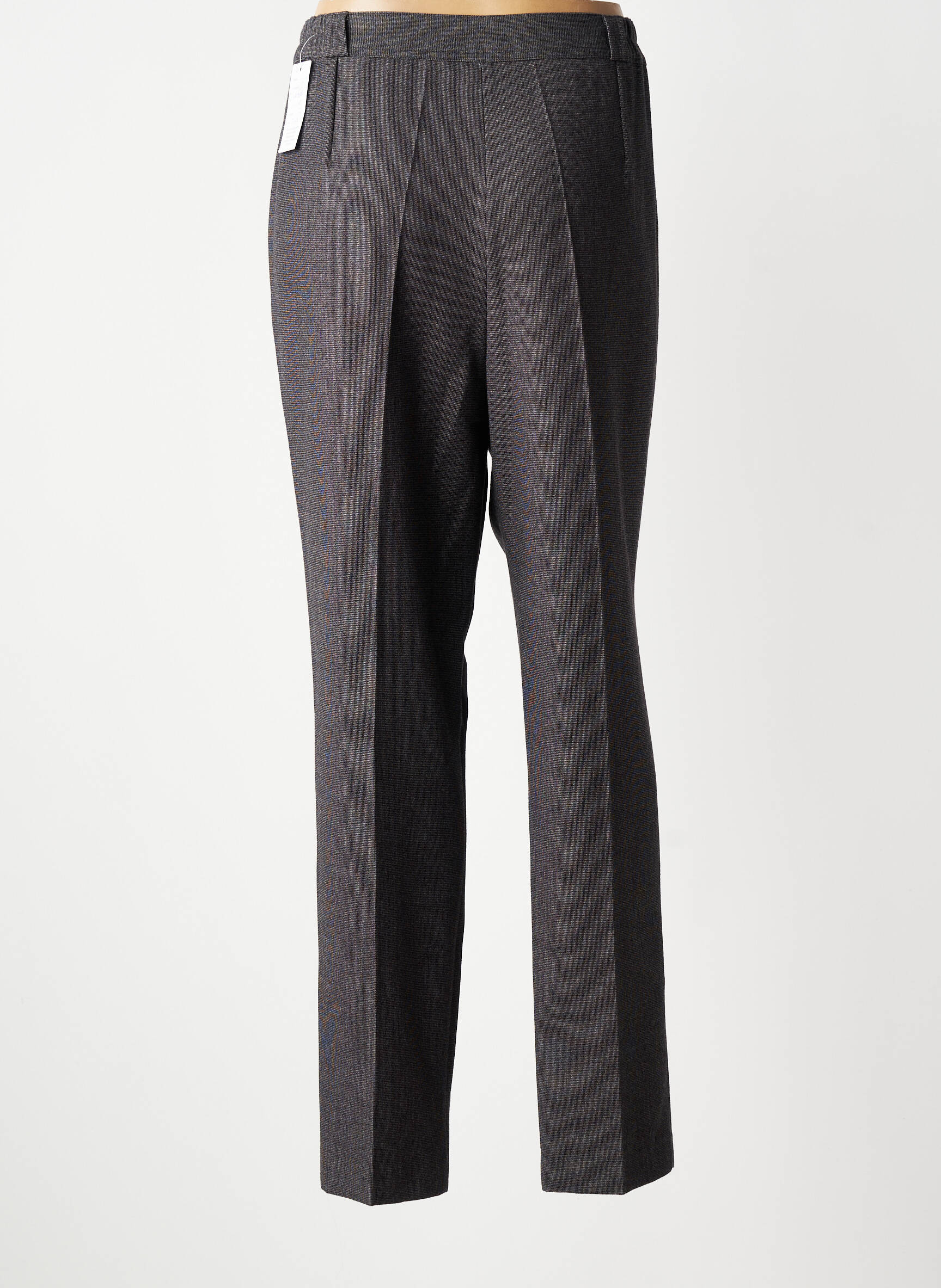 Pantalon drept talie cu cleme talie înaltă gri ELSSA femeie