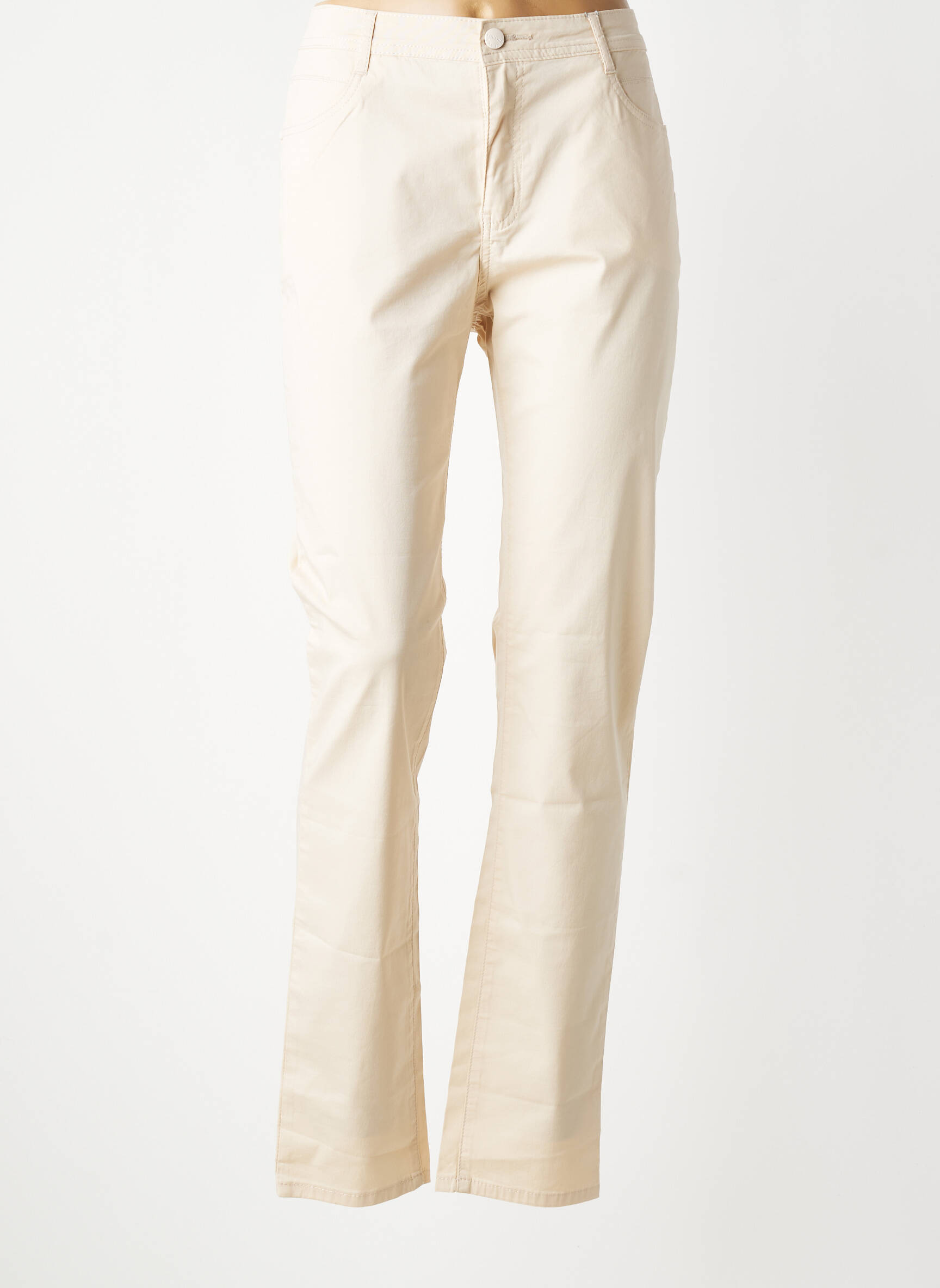 Pantalon slim talie înaltă talie înaltă bej YOULINE femeie
