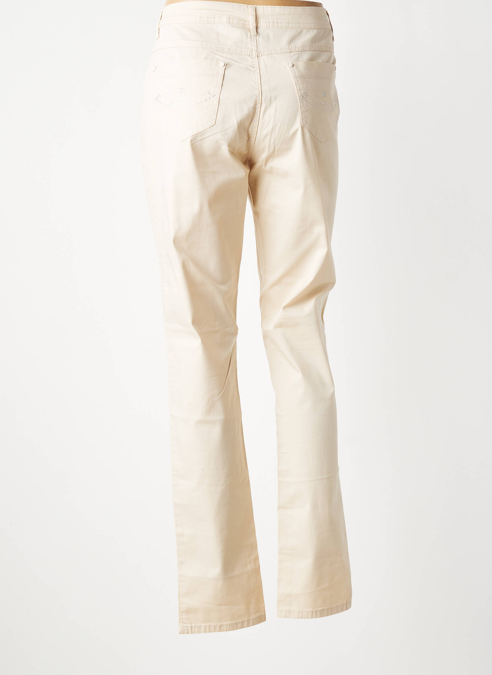 Pantalon slim talie înaltă talie înaltă bej YOULINE femeie