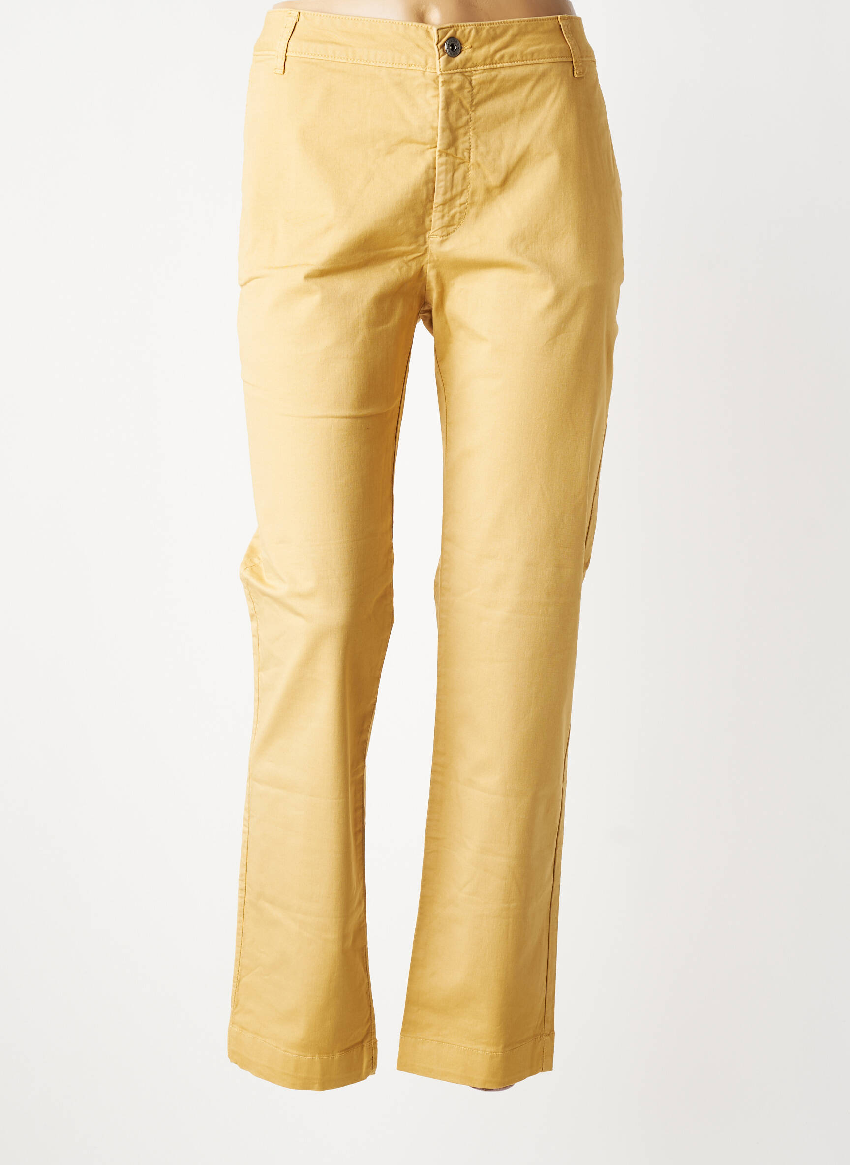 Pantalon chino țesătură poplin mărime normală bej LAUREN VIDAL femeie