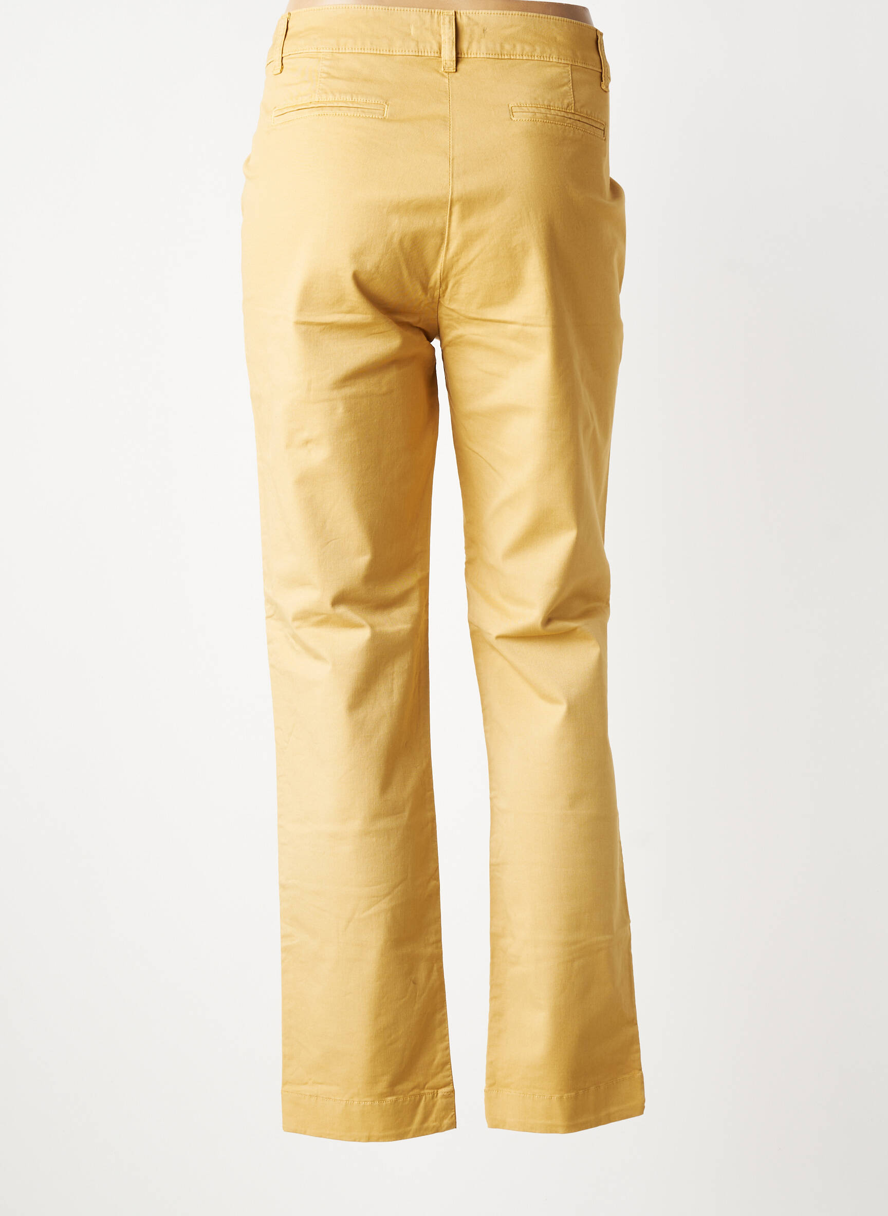 Pantalon chino țesătură poplin mărime normală bej LAUREN VIDAL femeie