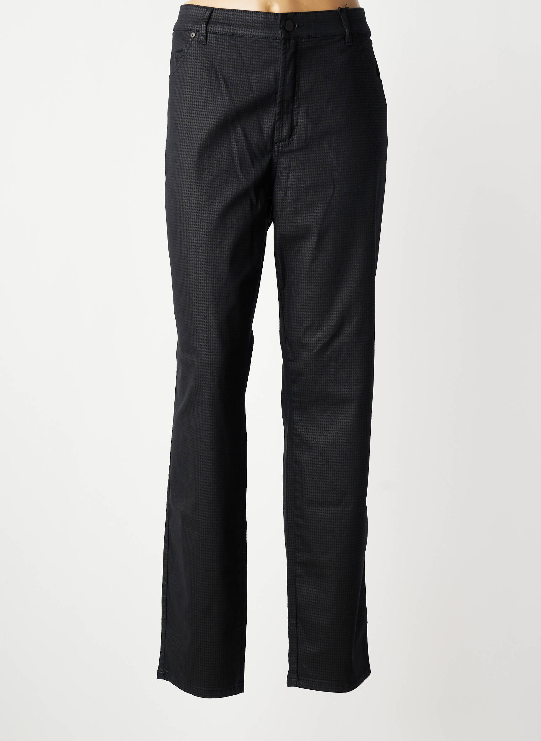 Pantalon slim țesătură poplin mărime normală negru TONI femeie