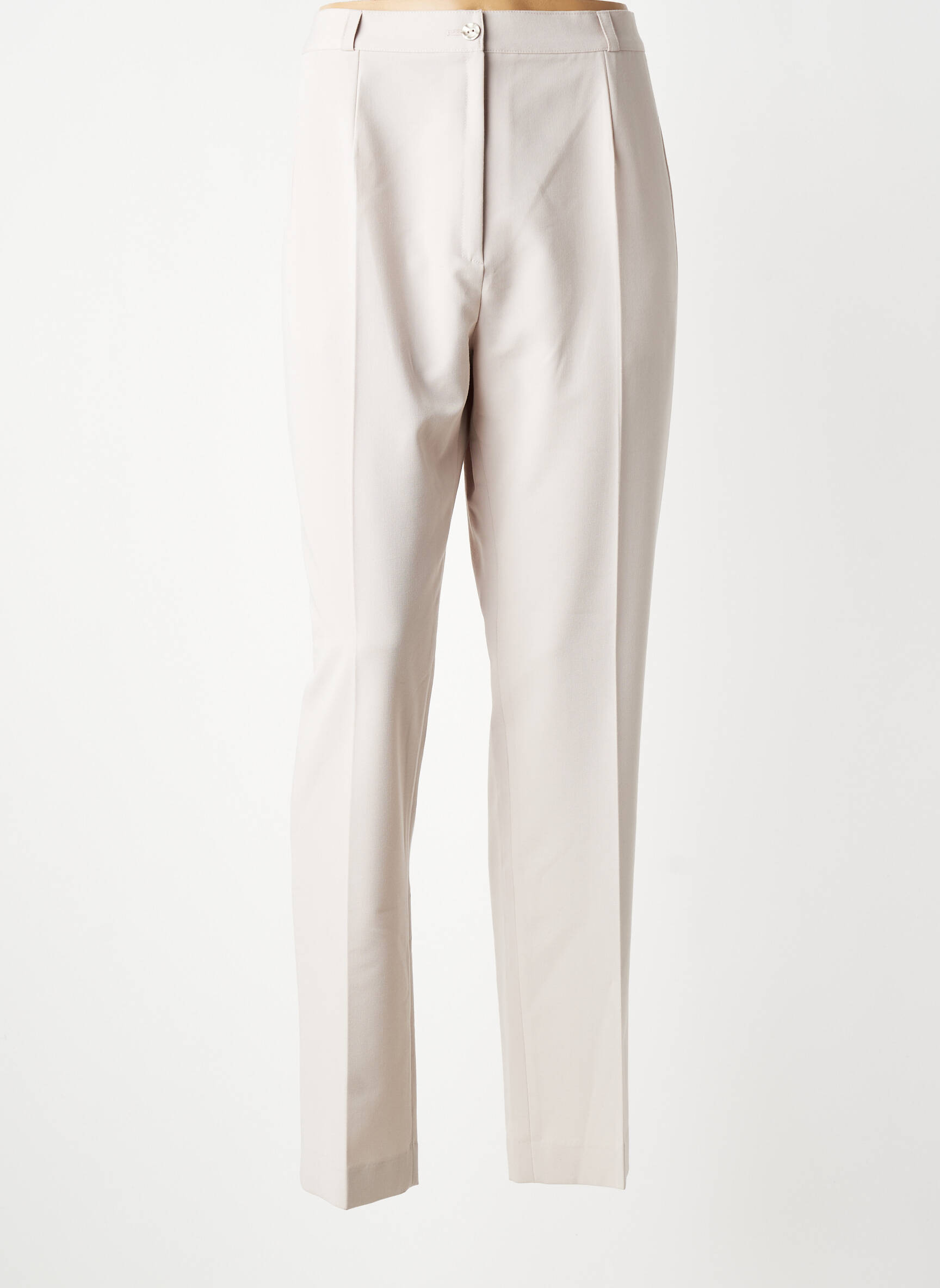 Pantalon slim talie înaltă talie înaltă bej ELSSA femeie