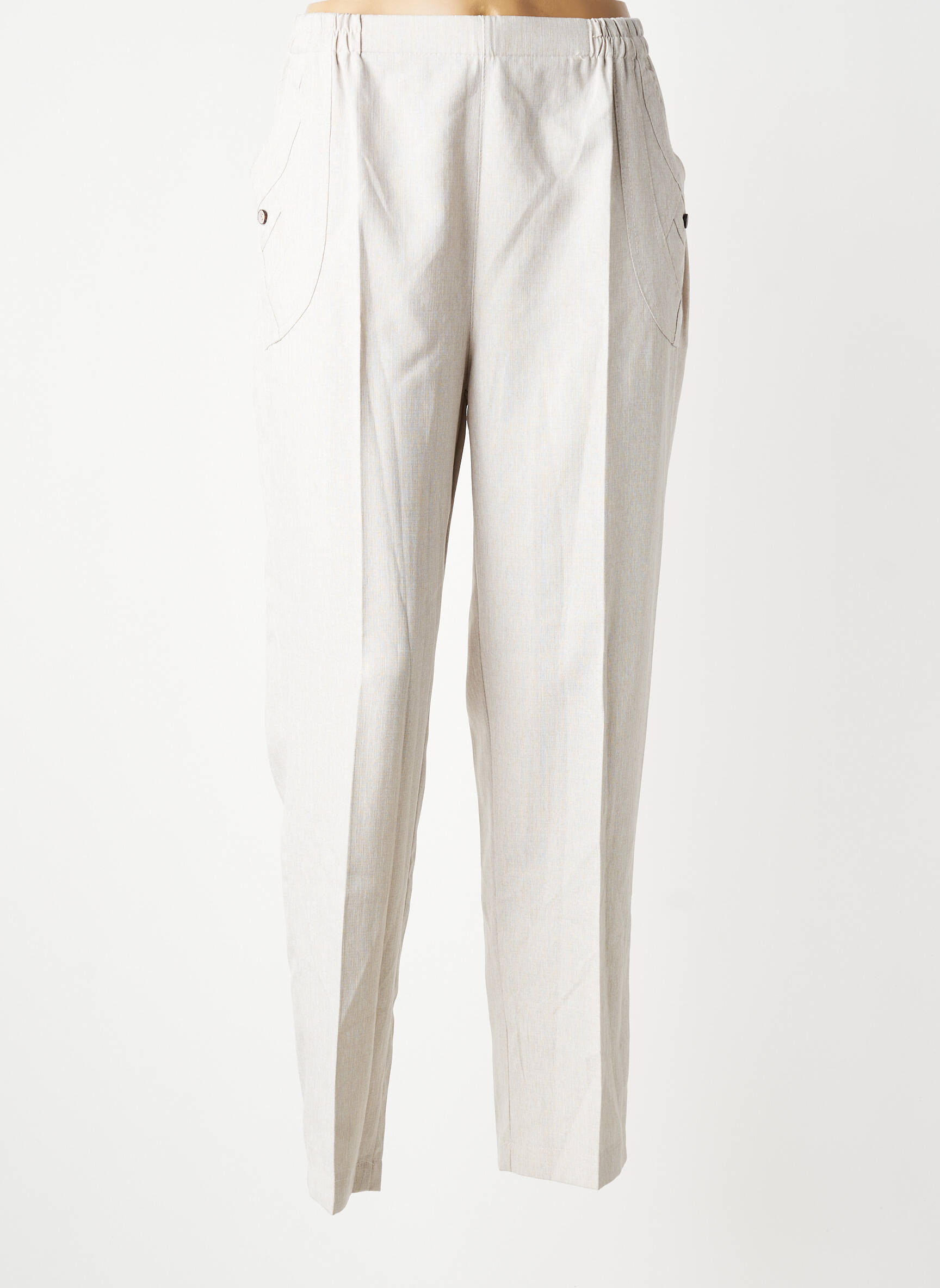 Pantalon drept talie cu cleme talie înaltă gri VISION NIGHT femeie