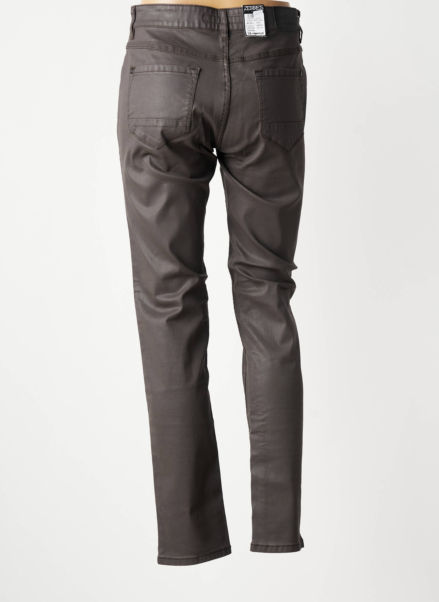 Pantalon slim țesătură acoperită mărime normală gri ZERRES femeie