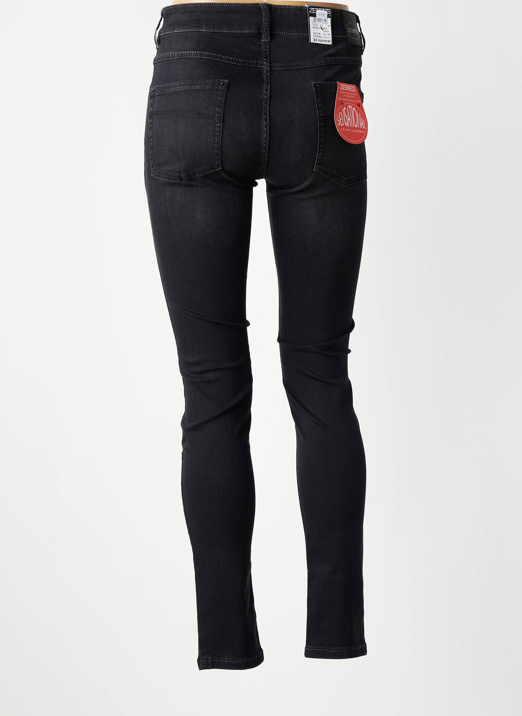 Blugi skinny talie înaltă talie înaltă negru ZERRES femeie
