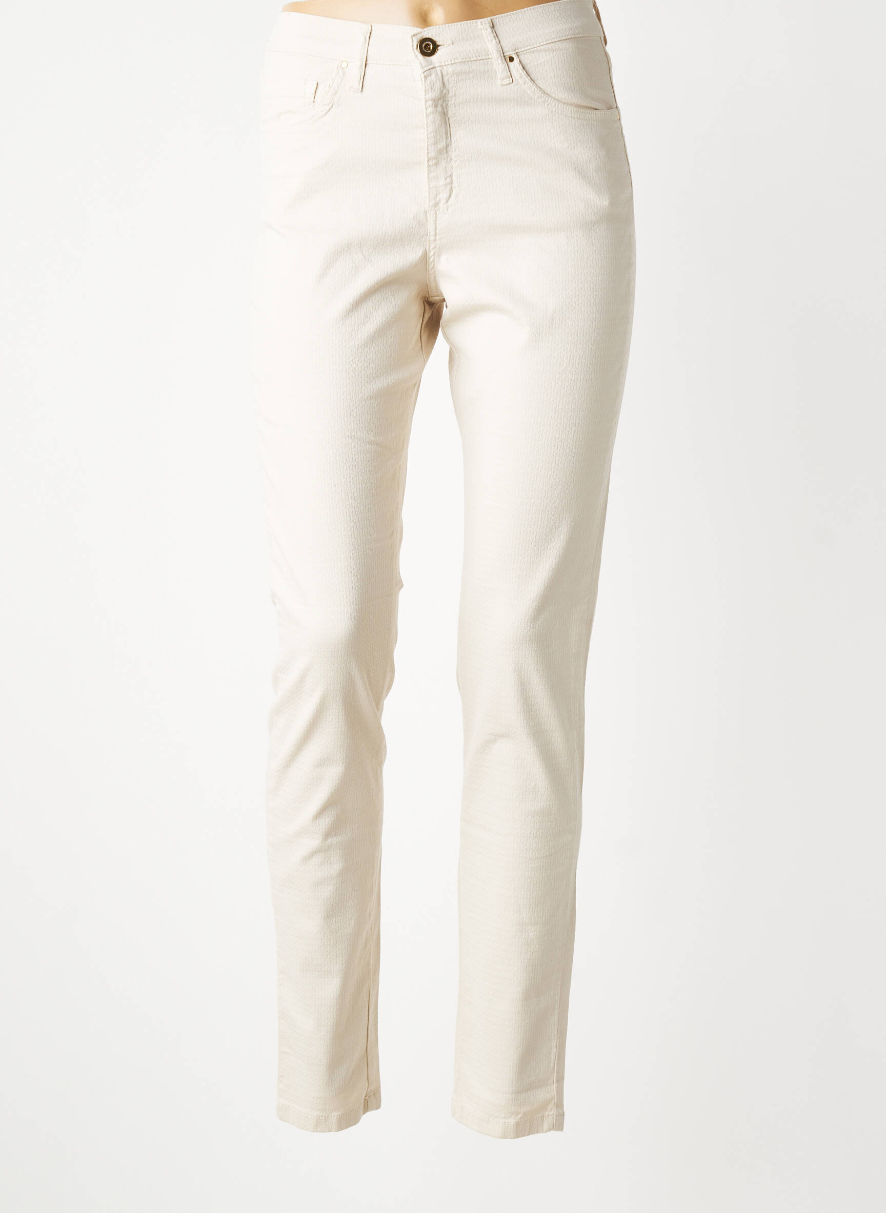 Pantalon slim elasticitate mărime normală bej LDCN femeie