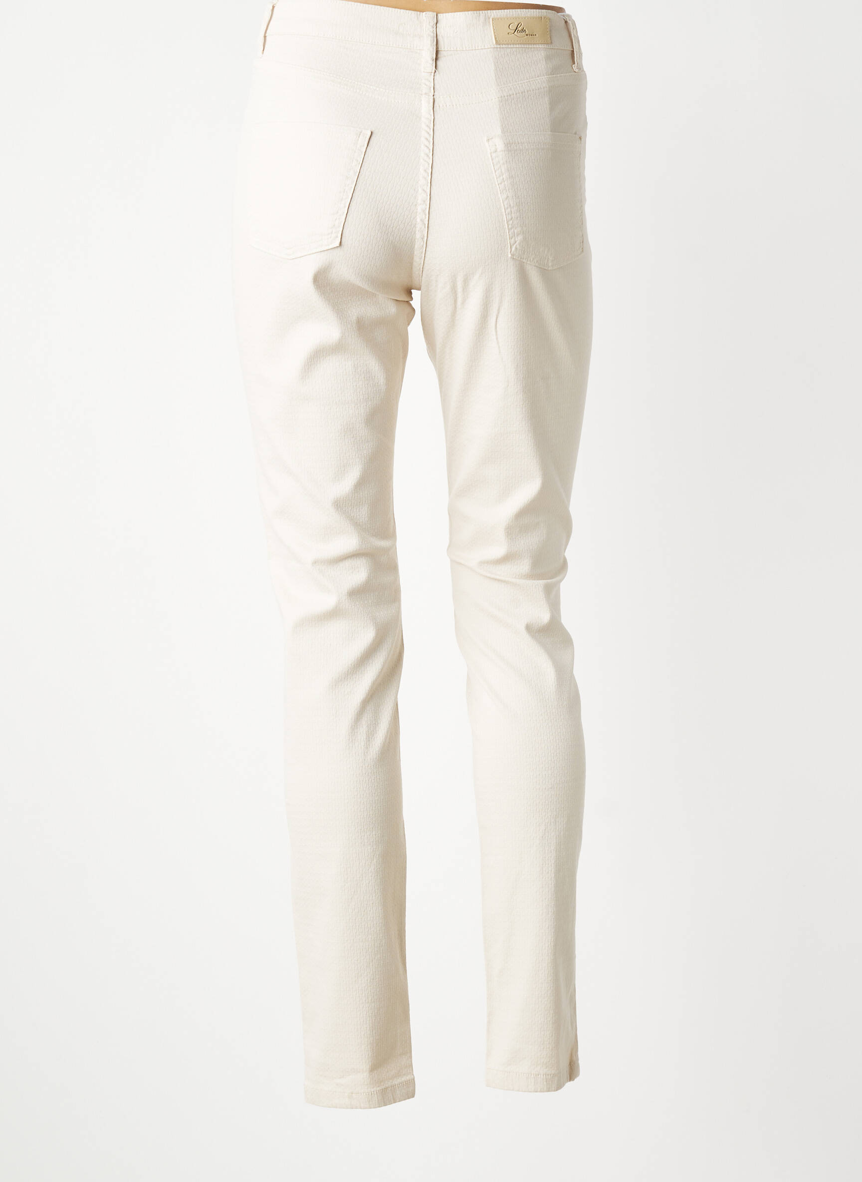 Pantalon slim elasticitate mărime normală bej LDCN femeie
