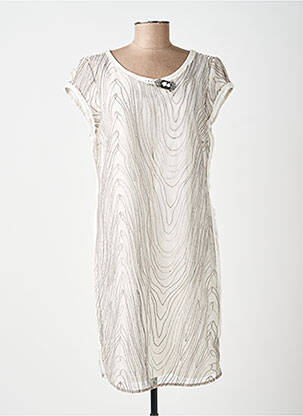 Rochie midi mâneci scurte mâneci scurte gri DANIELA DALLAVALLE femeie
