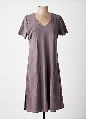 Rochie midi mâneci scurte mâneci scurte gri JEAN DELFIN femeie