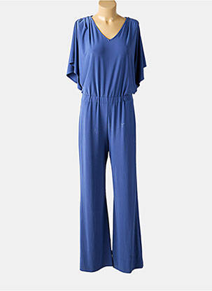 Salopetă-pantalon croială fluidă mâneci scurte albastru ANDAMIO femeie