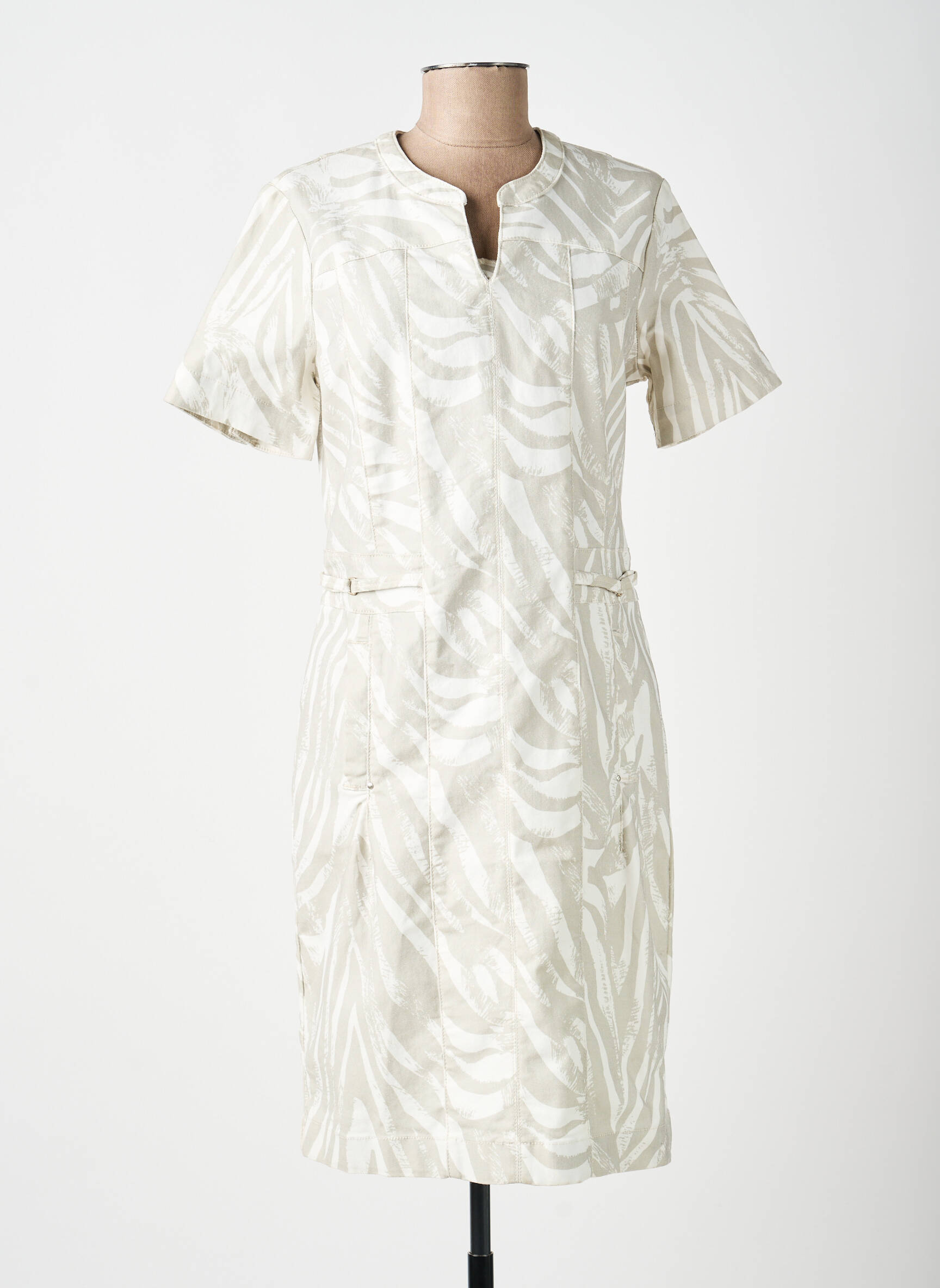 Rochie midi mâneci scurte mâneci scurte gri DIANE LAURY femeie