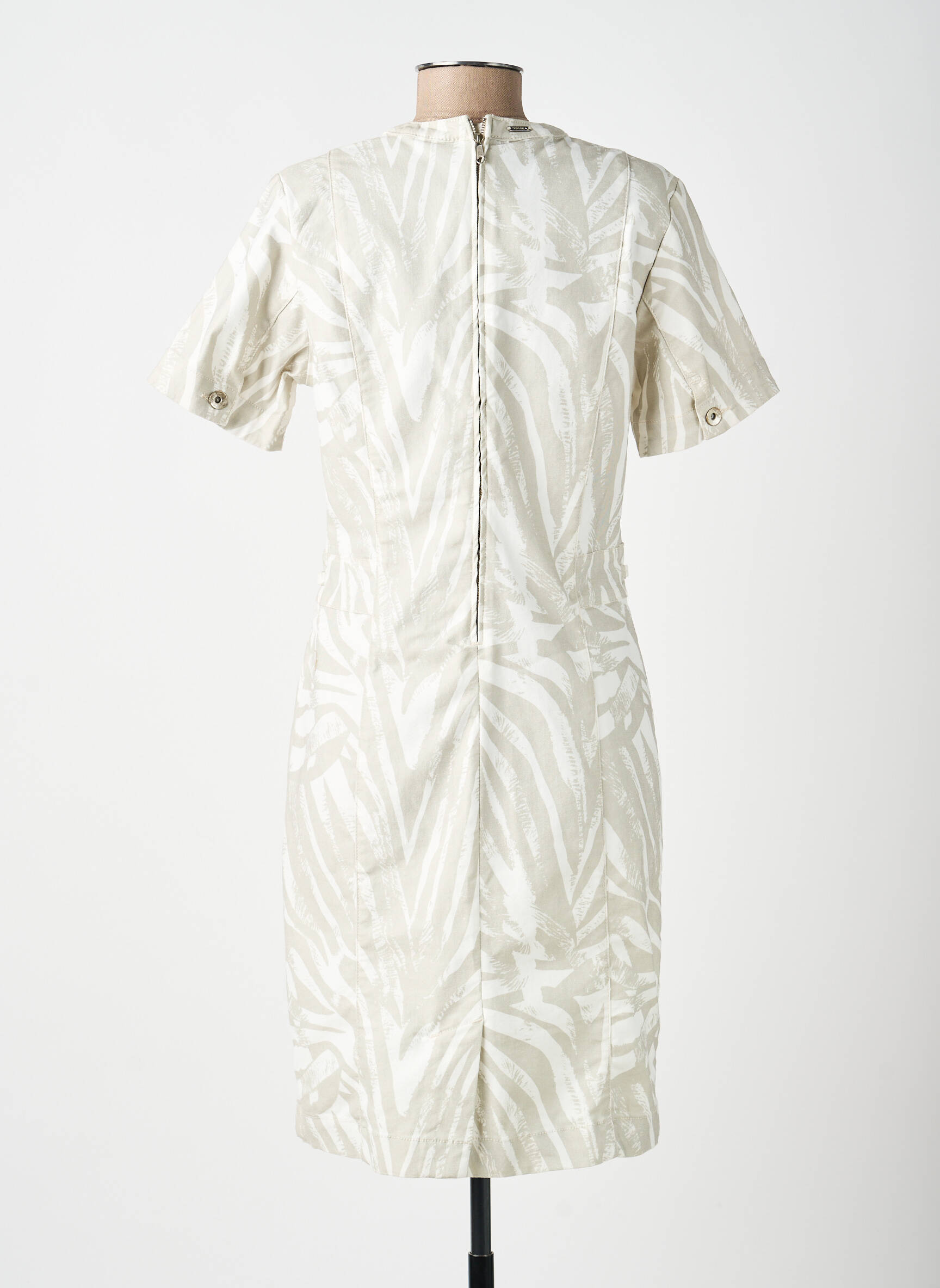 Rochie midi mâneci scurte mâneci scurte gri DIANE LAURY femeie