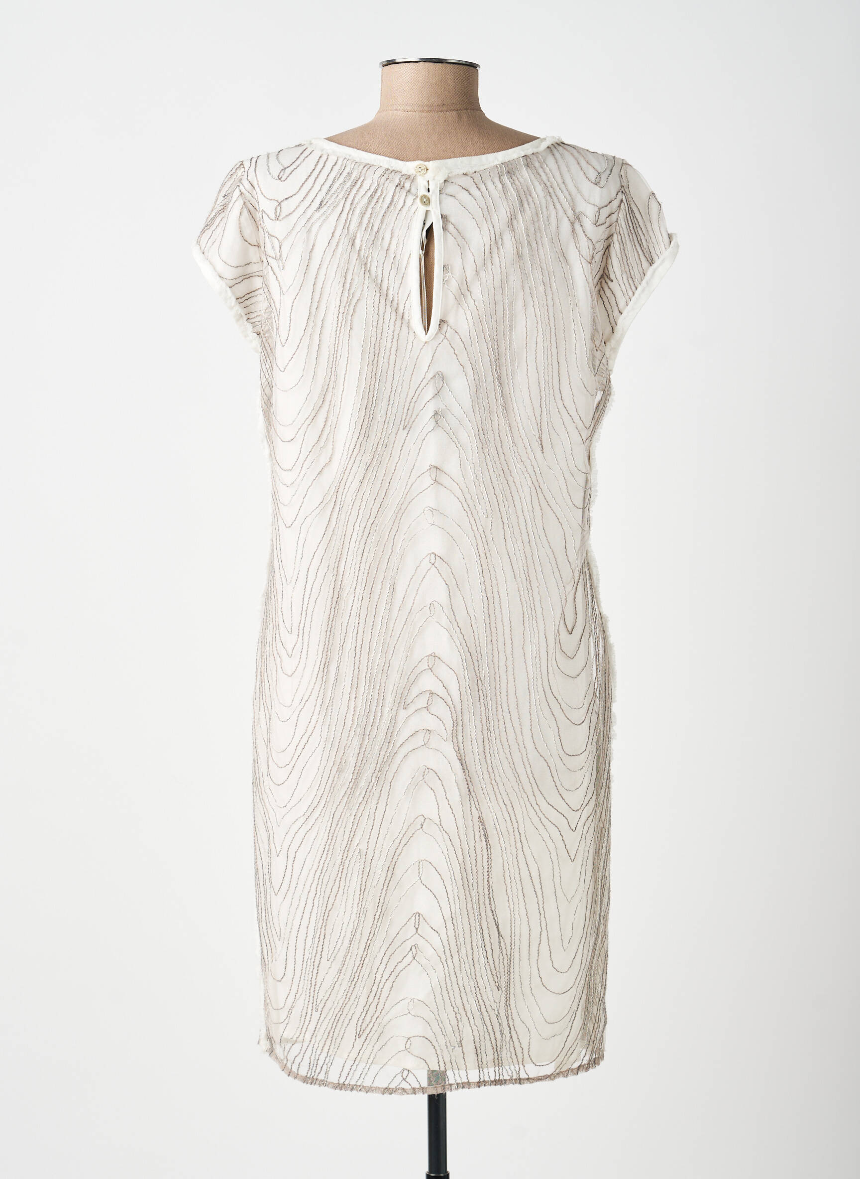 Rochie midi mâneci scurte mâneci scurte gri DANIELA DALLAVALLE femeie