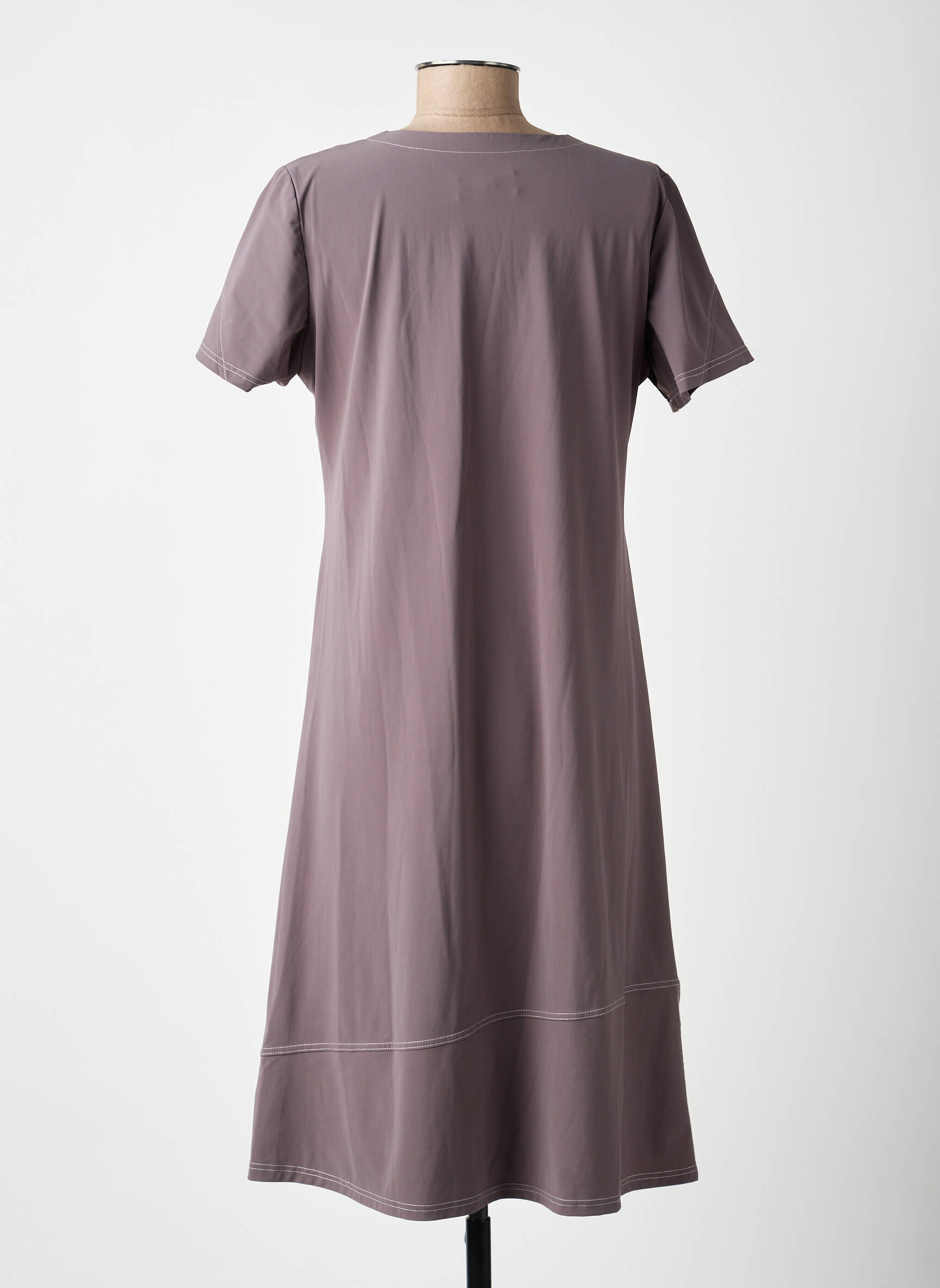 Rochie midi mâneci scurte mâneci scurte gri JEAN DELFIN femeie