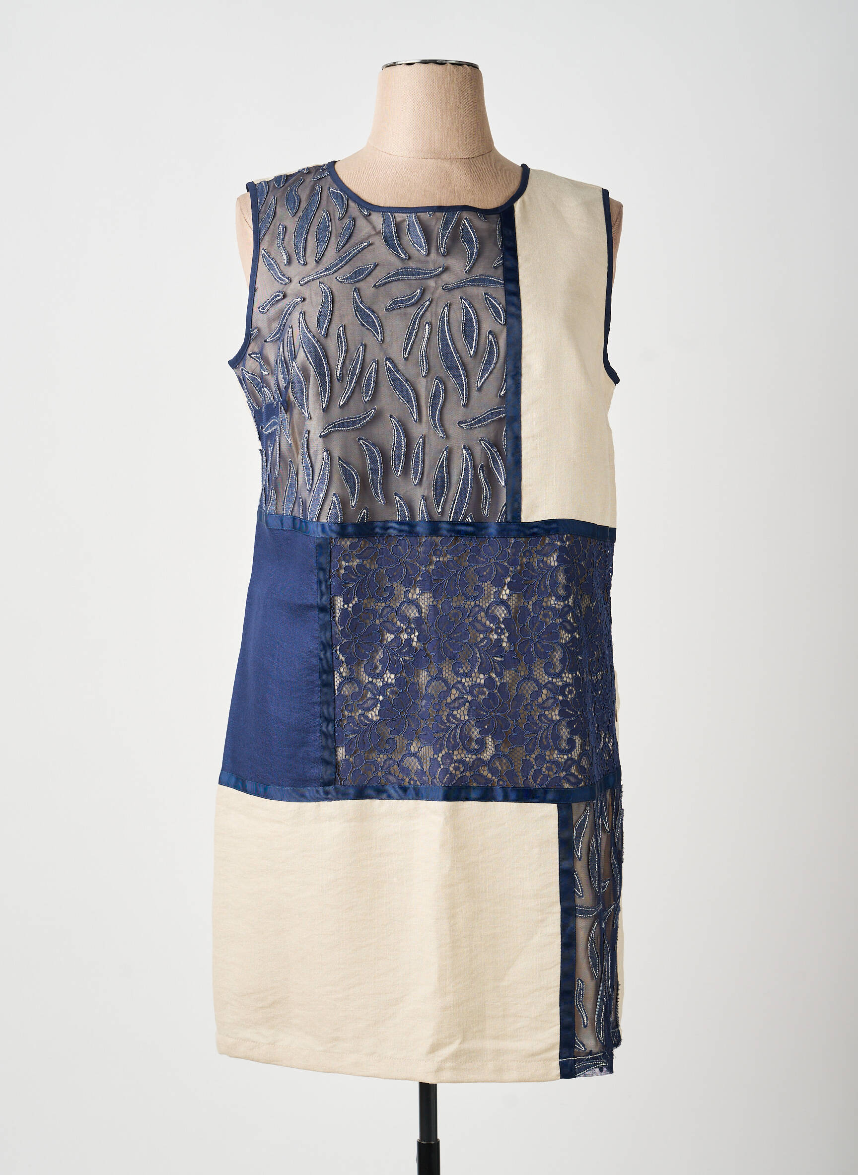 Rochie midi fără mâneci fără mâneci bej DIANE LAURY femeie