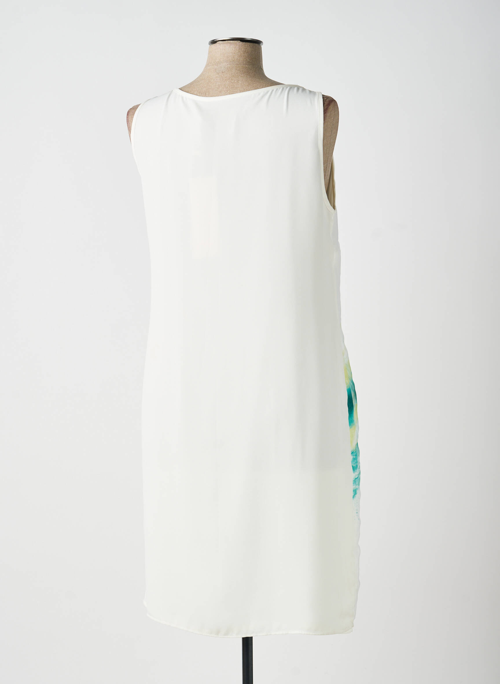 Rochie midi croială fluidă fără mâneci bej ANDAMIO femeie