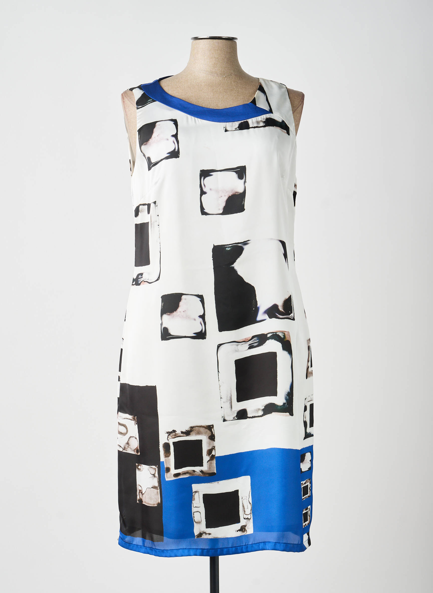 Rochie midi croială fluidă fără mâneci bej ANDAMIO femeie