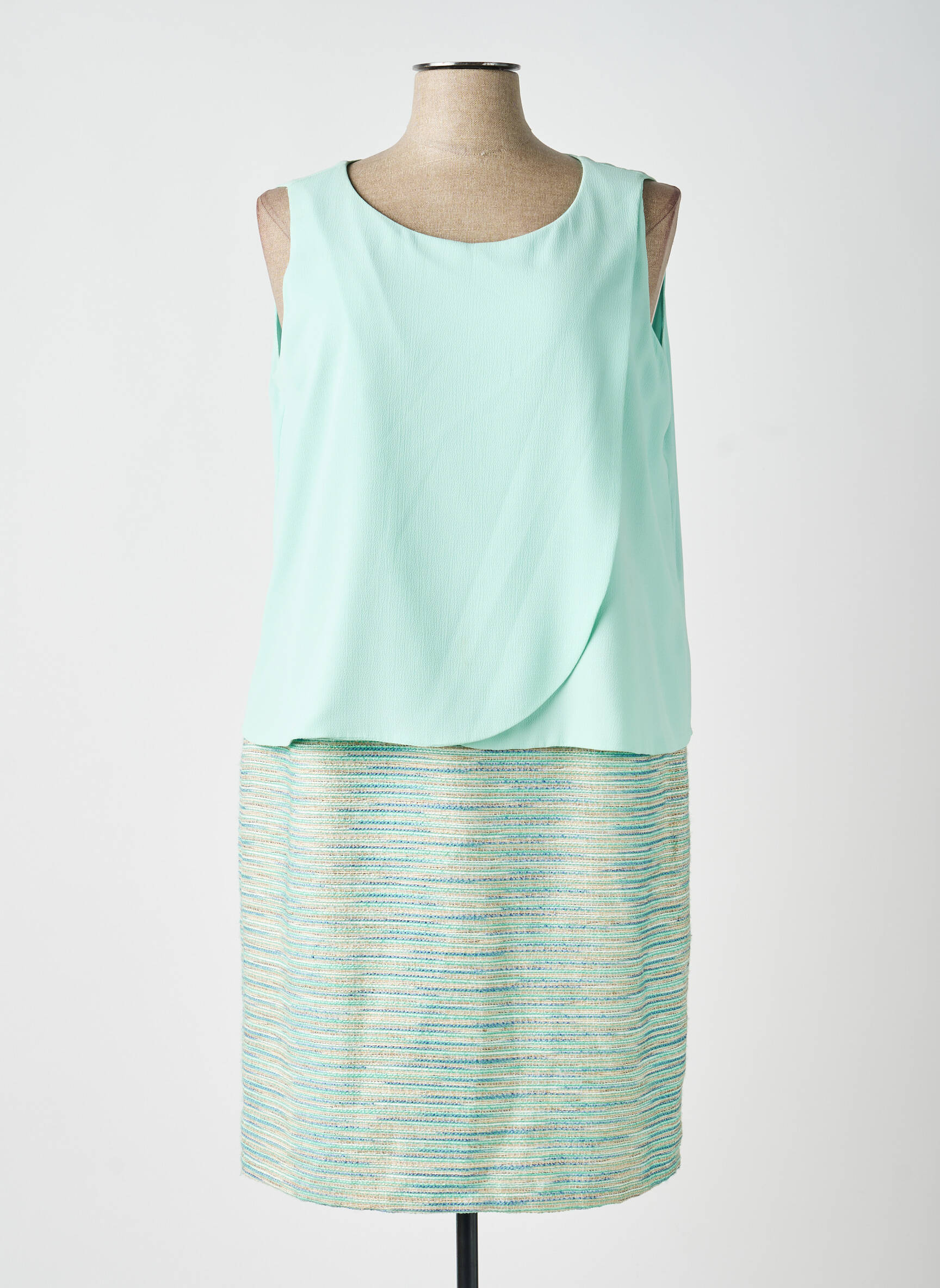 Rochie midi fără mâneci fără mâneci verde ANDAMIO femeie