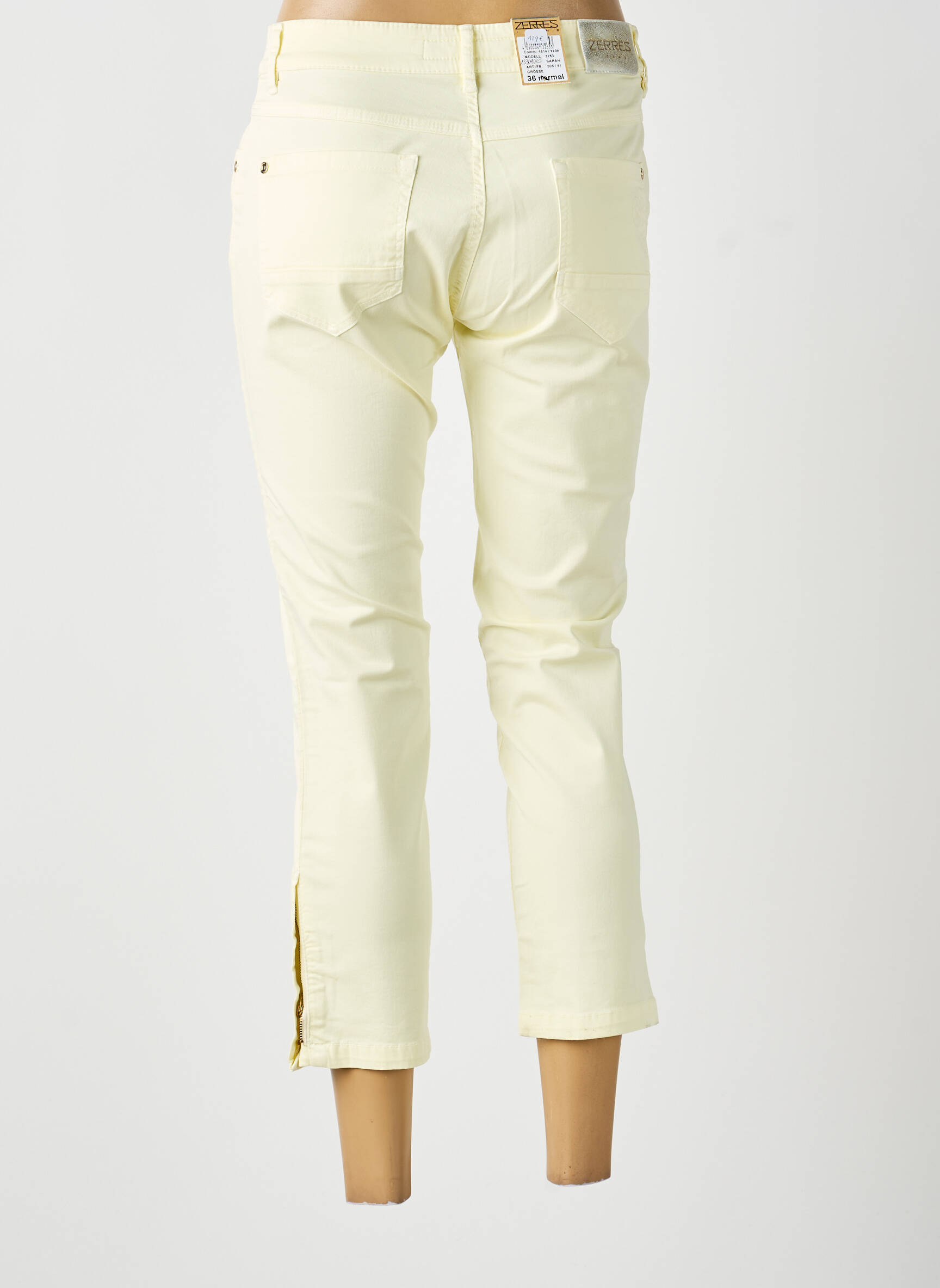 Pantalon 7/8 elasticitate mărime normală galben ZERRES femeie