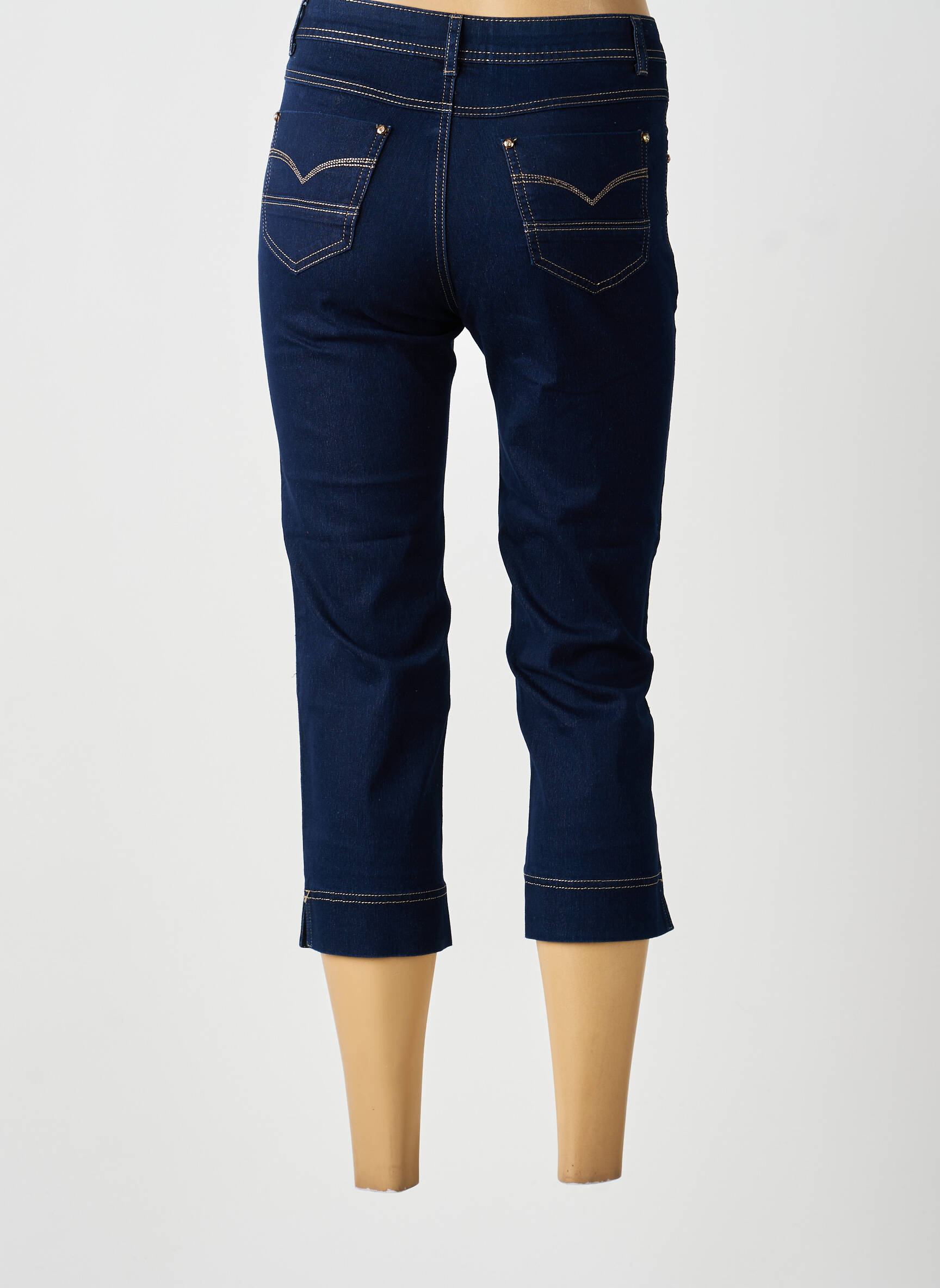 Pantalon trei sferturi talie înaltă talie înaltă albastru YOULINE femeie