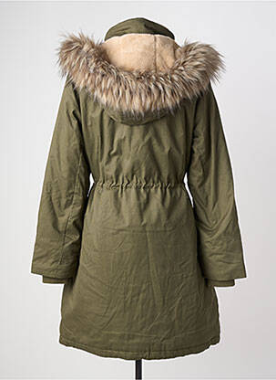 Parka finisaj interior cu căptușeală din polar cu glugă verde CREAM femeie