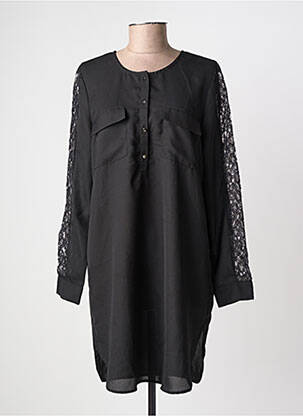 Rochie scurtă croială fluidă mâneci lungi negru FRANSA femeie