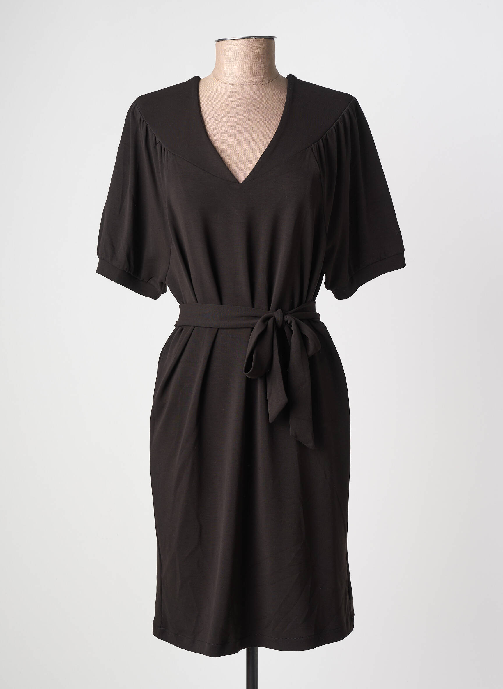 Rochie midi mâneci scurte mâneci scurte negru GARCIA femeie