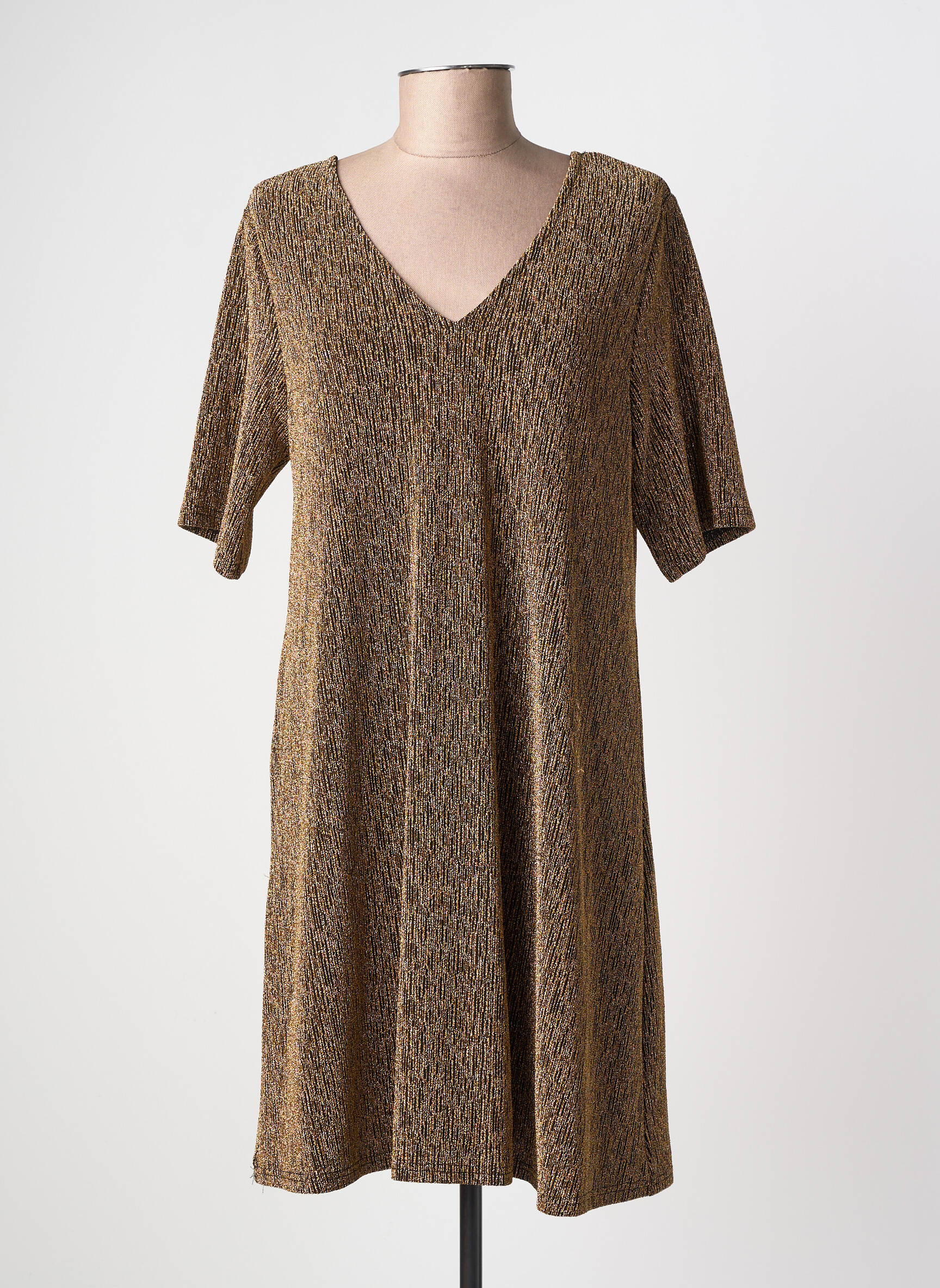 Rochie midi mâneci scurte mâneci scurte auriu MOLLY BRACKEN femeie