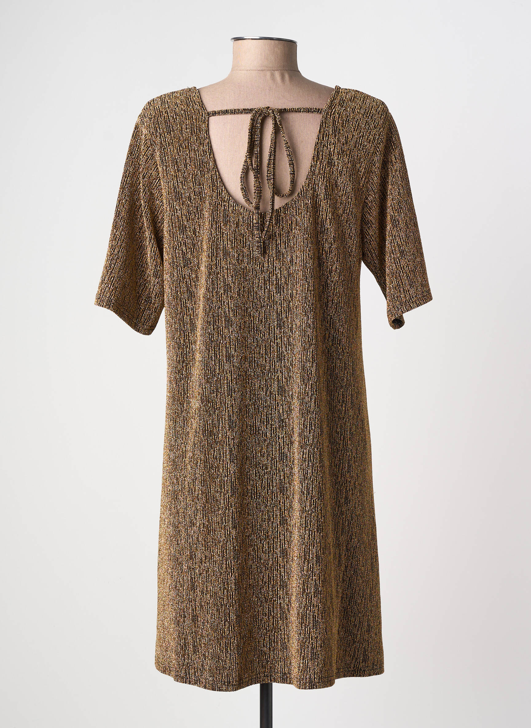 Rochie midi mâneci scurte mâneci scurte auriu MOLLY BRACKEN femeie
