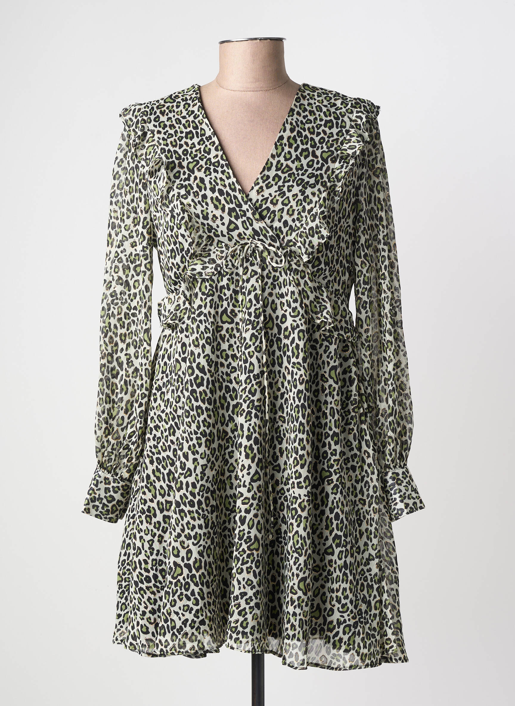Rochie scurtă mâneci lungi mâneci lungi verde LILI SIDONIO femeie