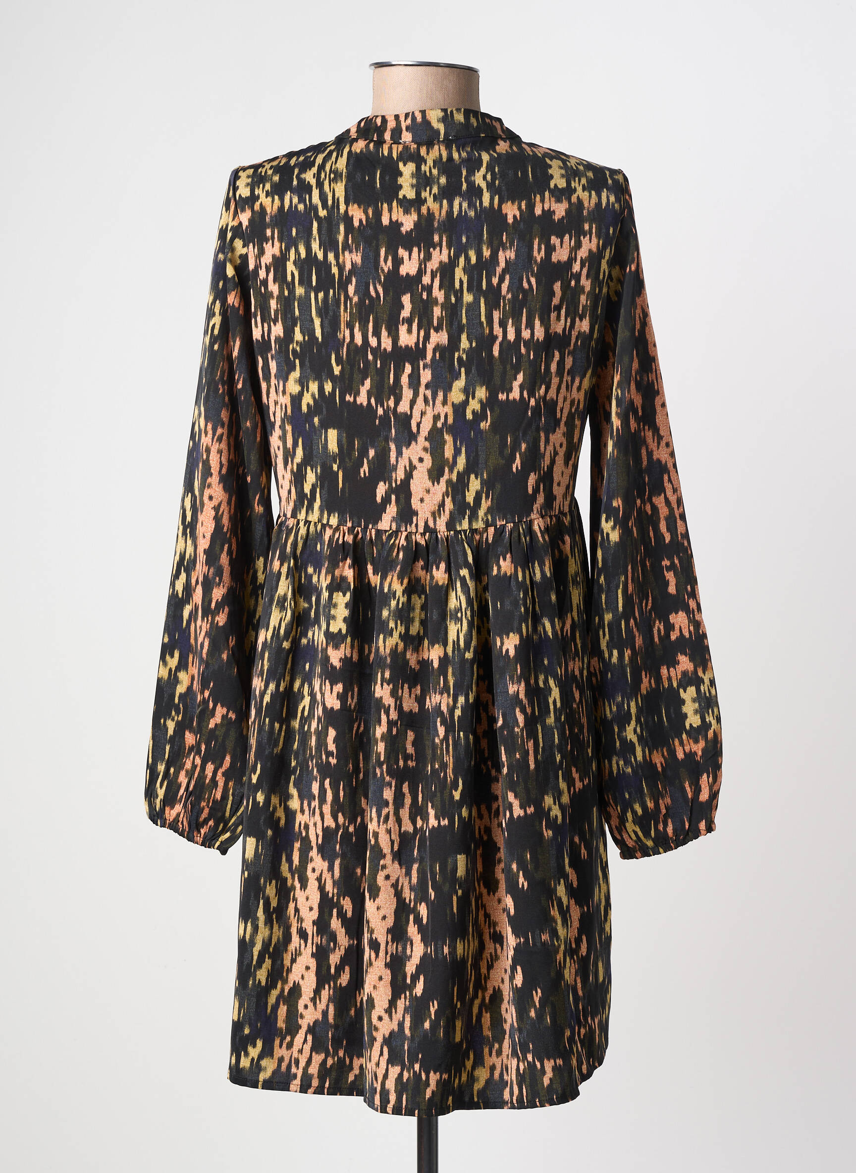 Rochie midi imprimeu fantezie mâneci lungi negru MOLLY BRACKEN femeie