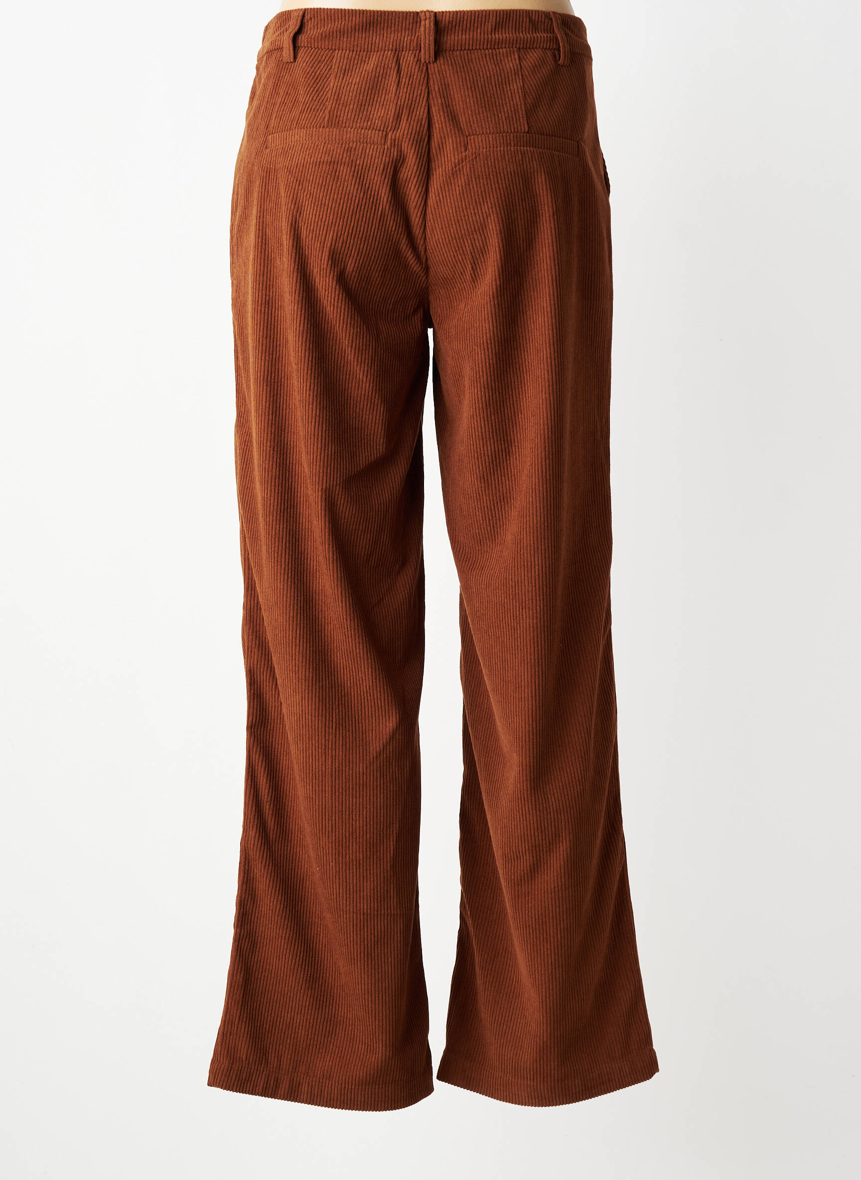 Pantalon drept elasticitate talie înaltă maro CREAM femeie