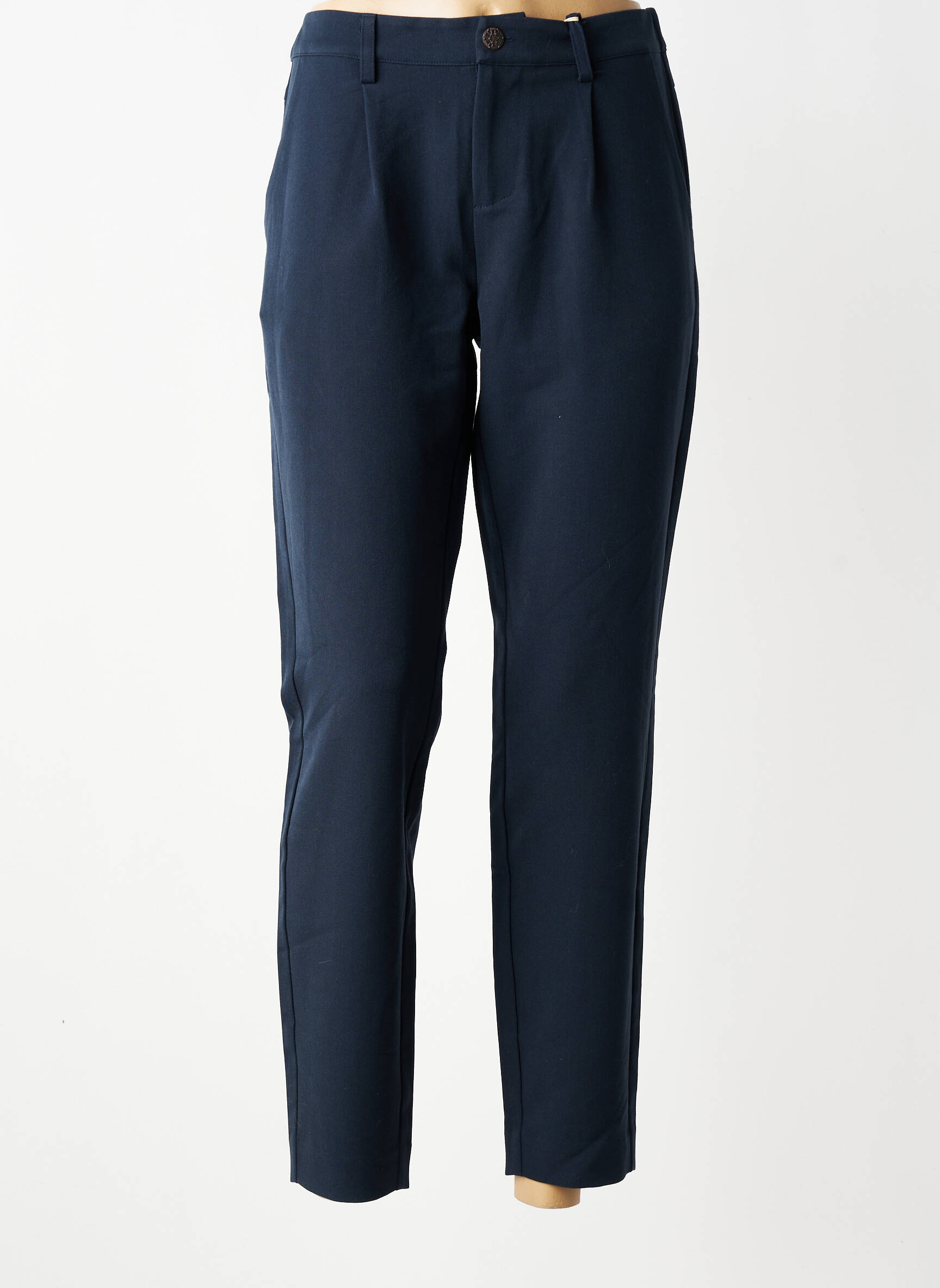 Pantalon 7/8 talie cu cleme mărime normală albastru CREAM femeie