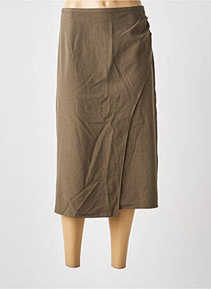 Fustă midi talie cu cleme verde CREAM femeie