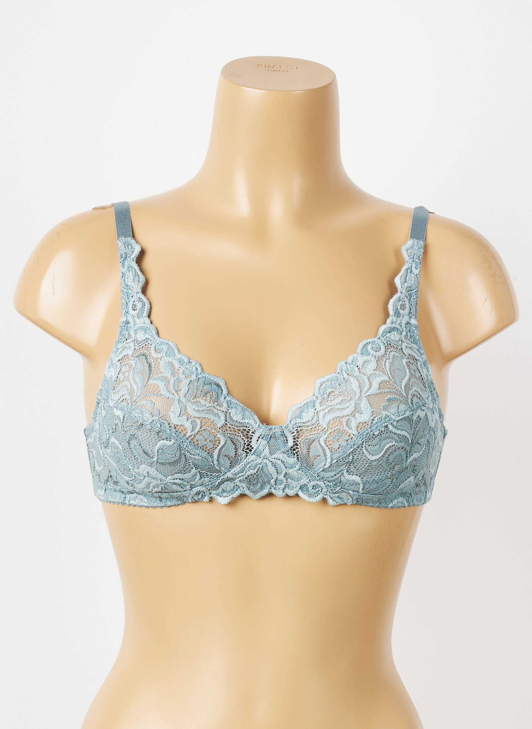 Sutien efect material satinat sutien cupe întregi cu decolteu înalt verde WACOAL femeie