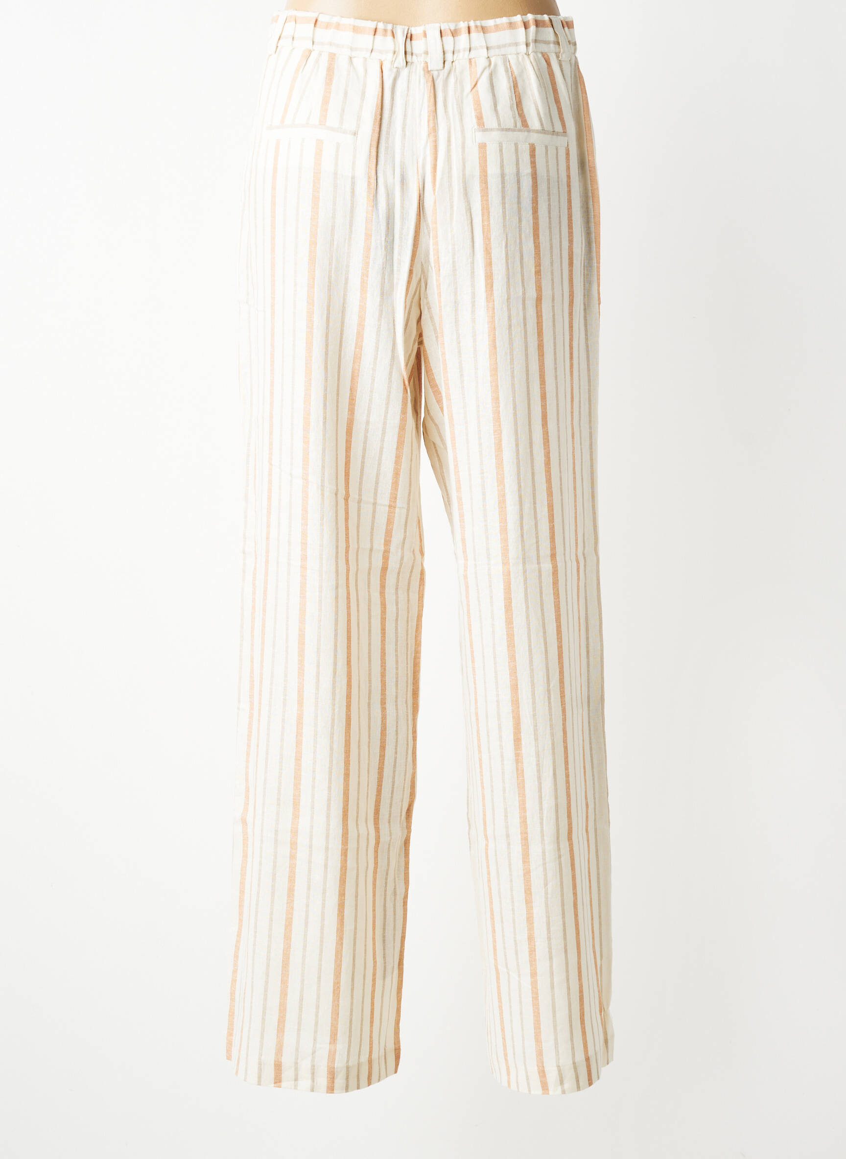 Pantalon drept talie elastică mărime normală bej SURKANA femeie