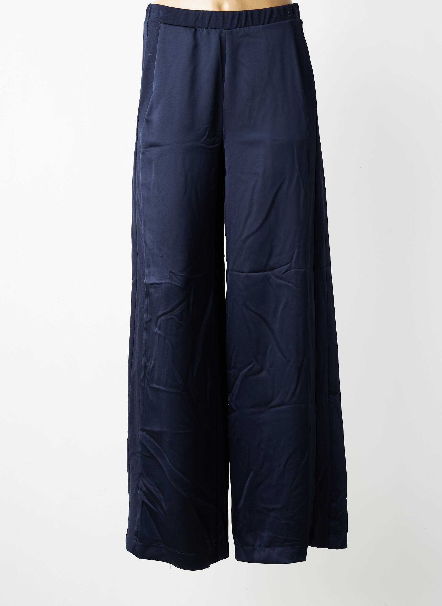 Pantalon drept talie elastică mărime normală albastru IMPERIAL femeie