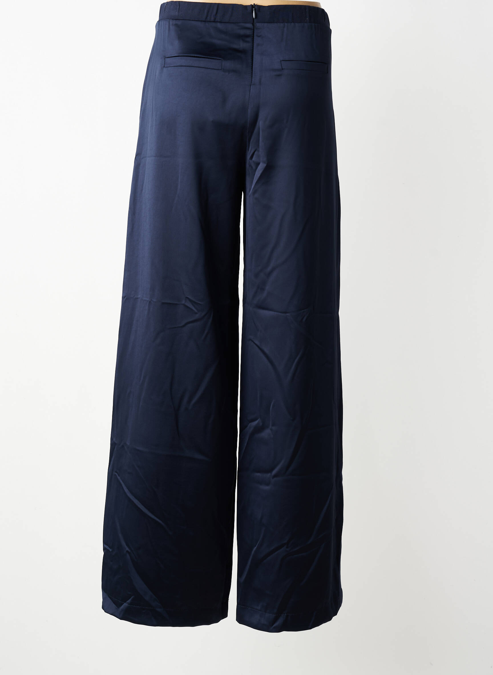 Pantalon drept talie elastică mărime normală albastru IMPERIAL femeie