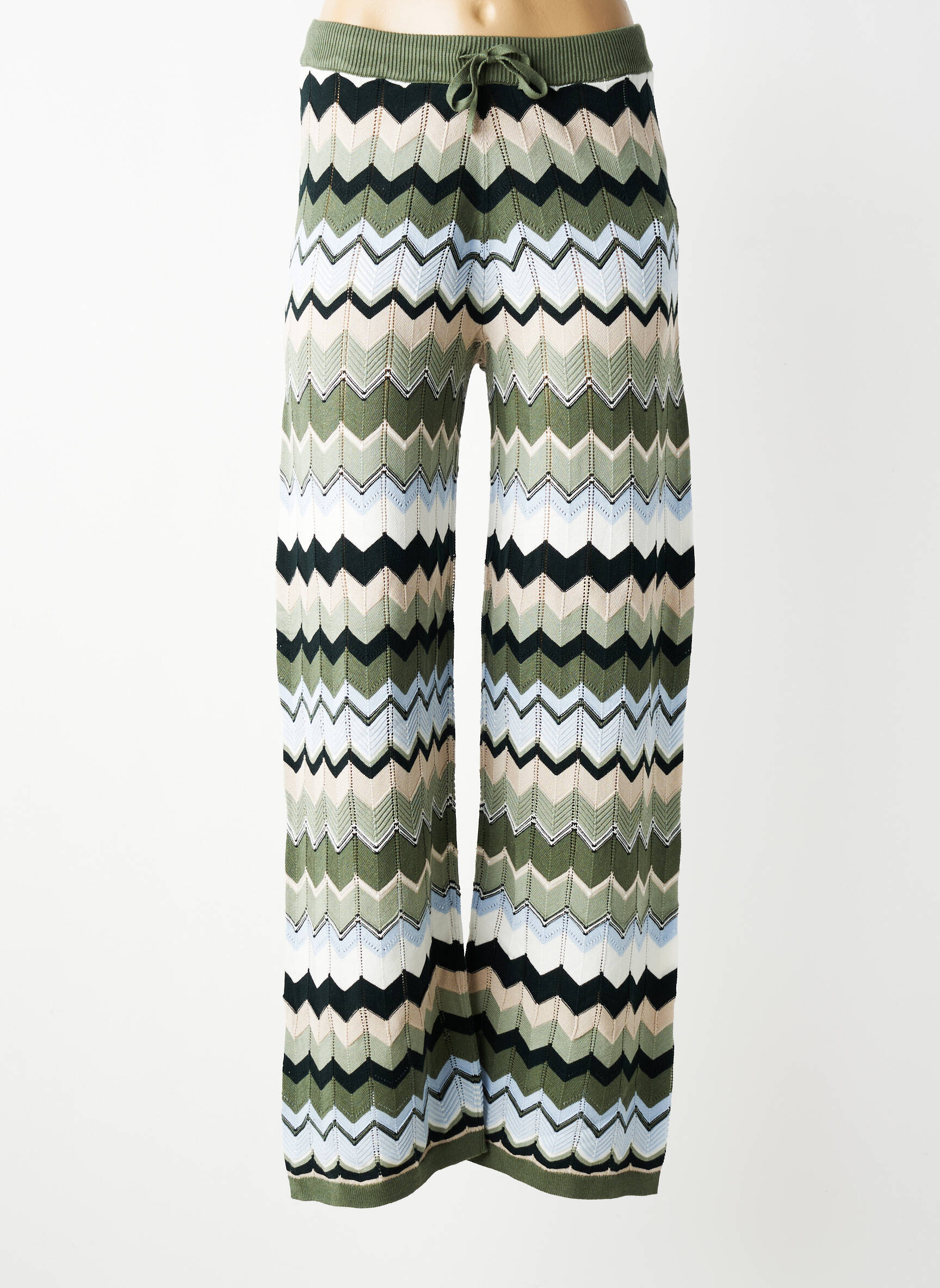 Pantalon drept talie elastică mărime normală verde STREET ONE femeie
