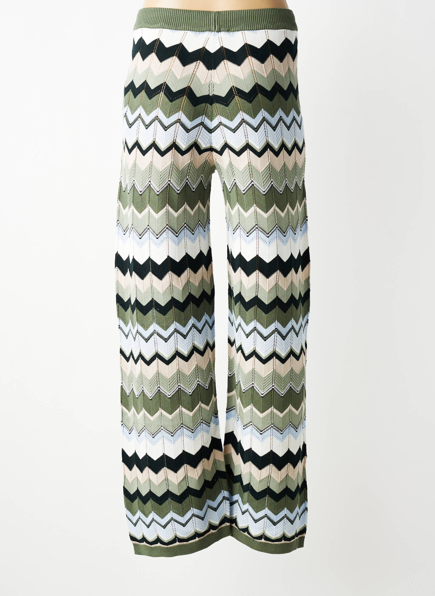 Pantalon drept talie elastică mărime normală verde STREET ONE femeie