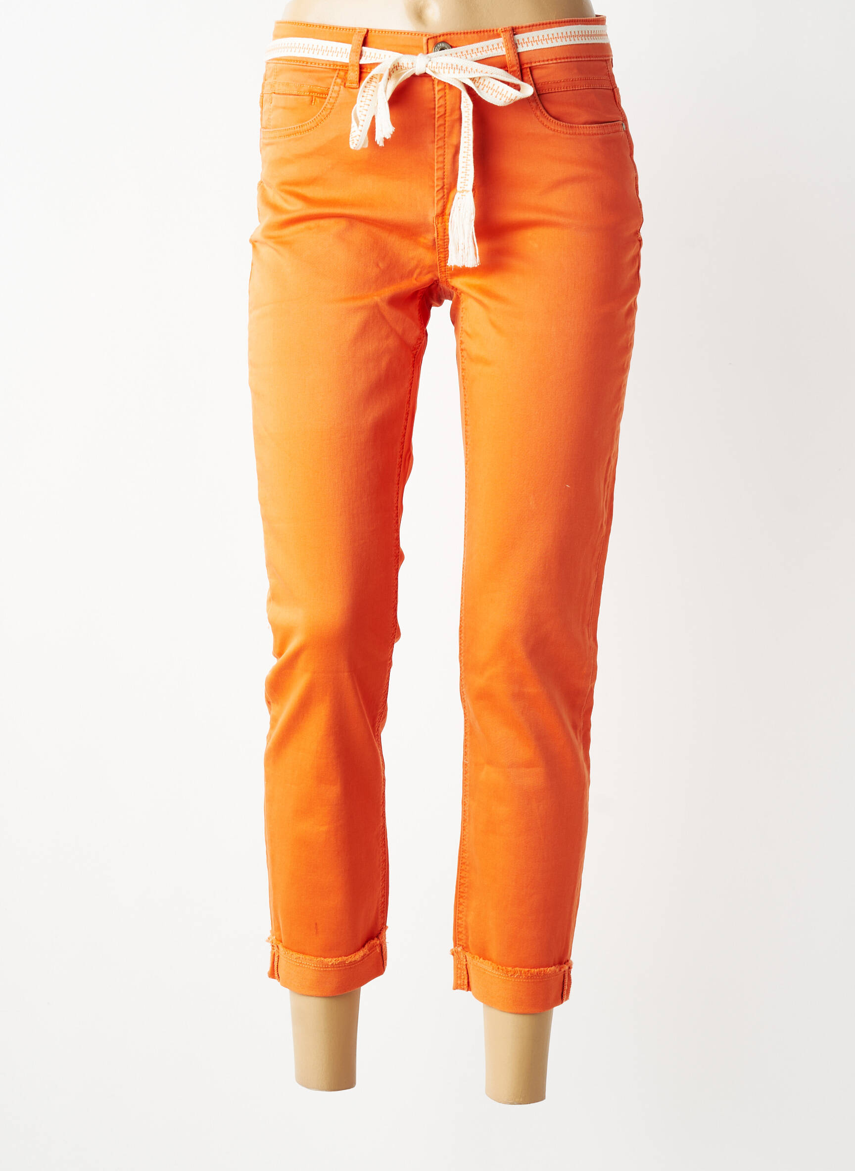 Pantalon 7/8 elasticitate mărime normală portocalie GEISHA femeie