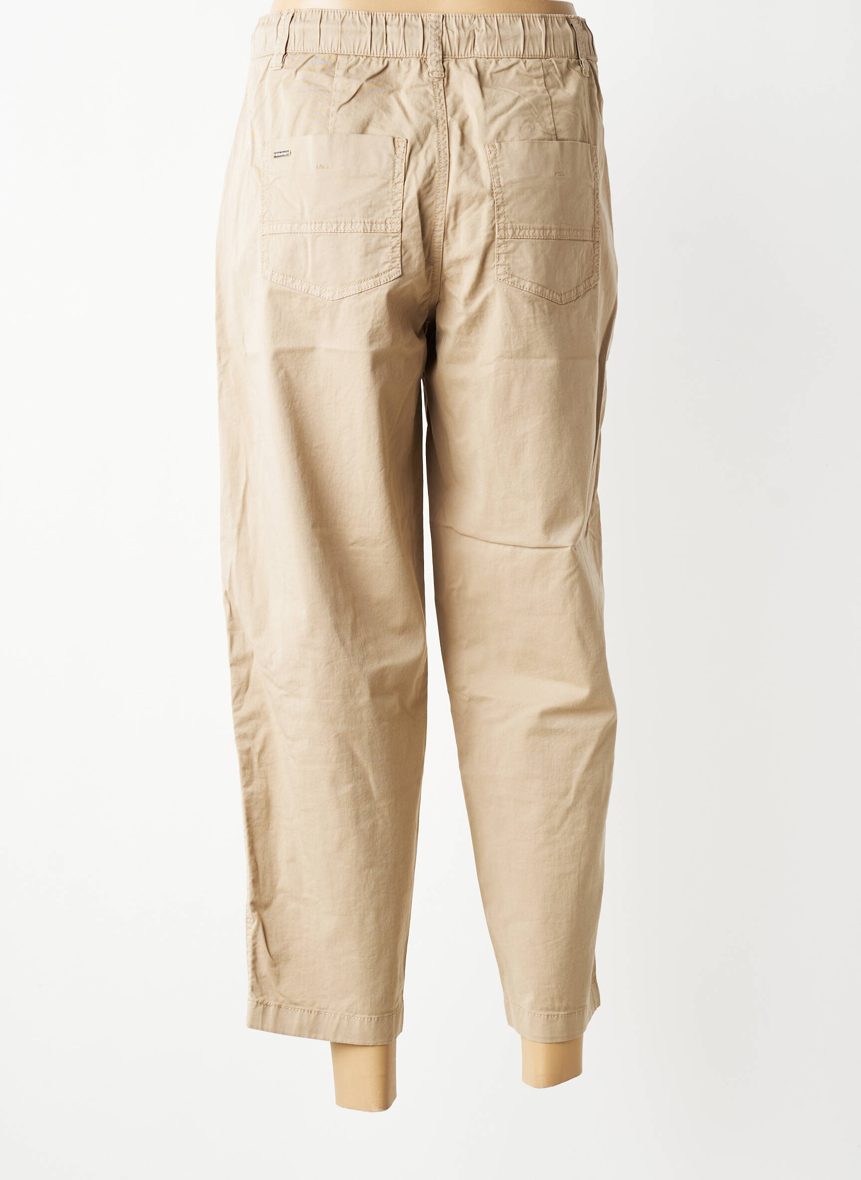 Pantalon 7/8 talie elastică mărime normală bej STREET ONE femeie