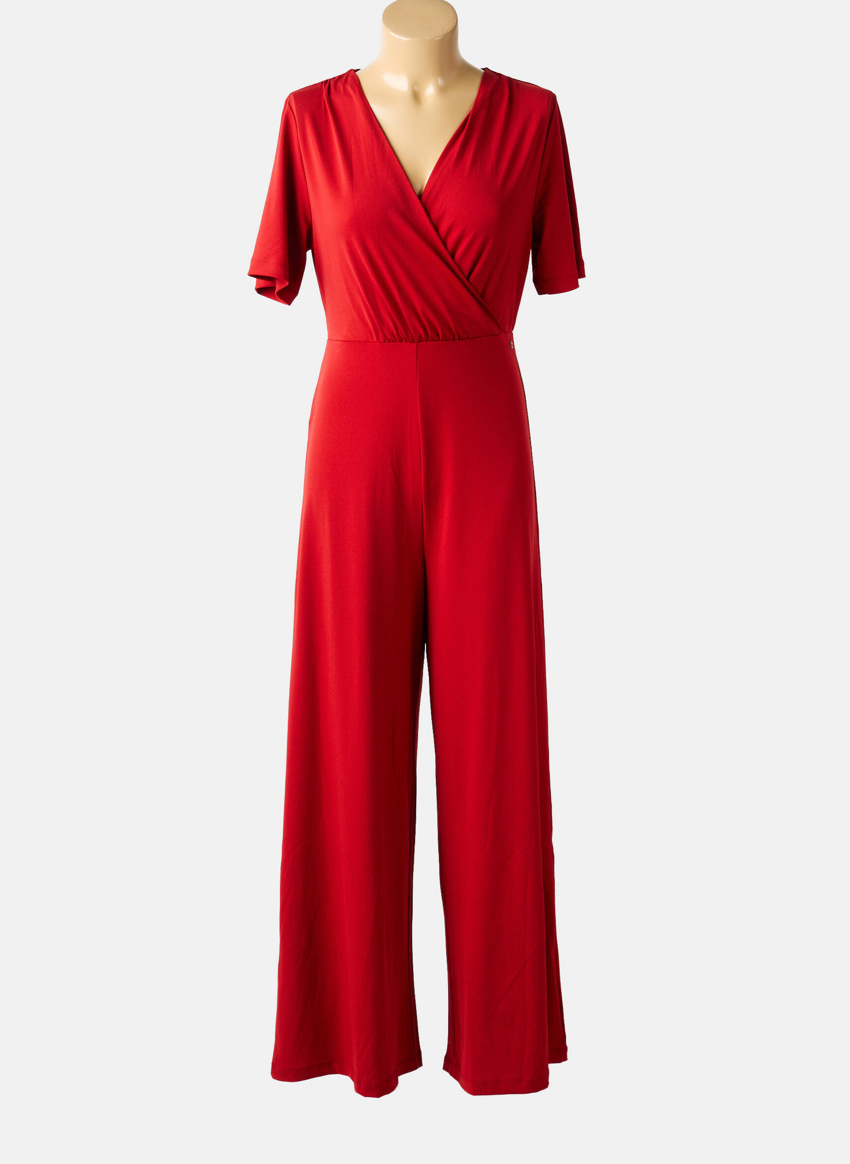 Salopetă-pantalon mâneci scurte mâneci scurte roșu SURKANA femeie
