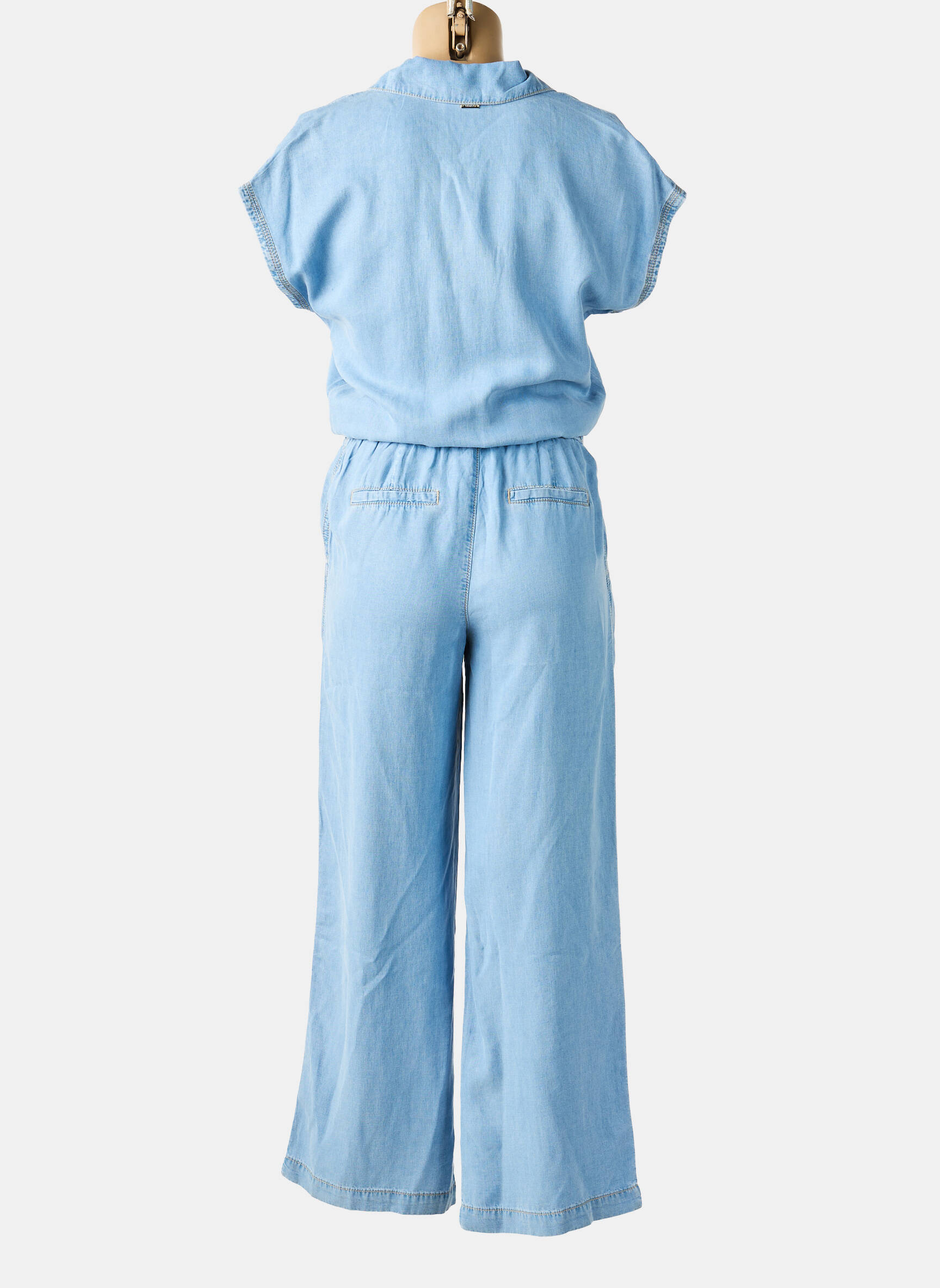 Salopetă-pantalon guler de bluză mâneci scurte albastru STREET ONE femeie